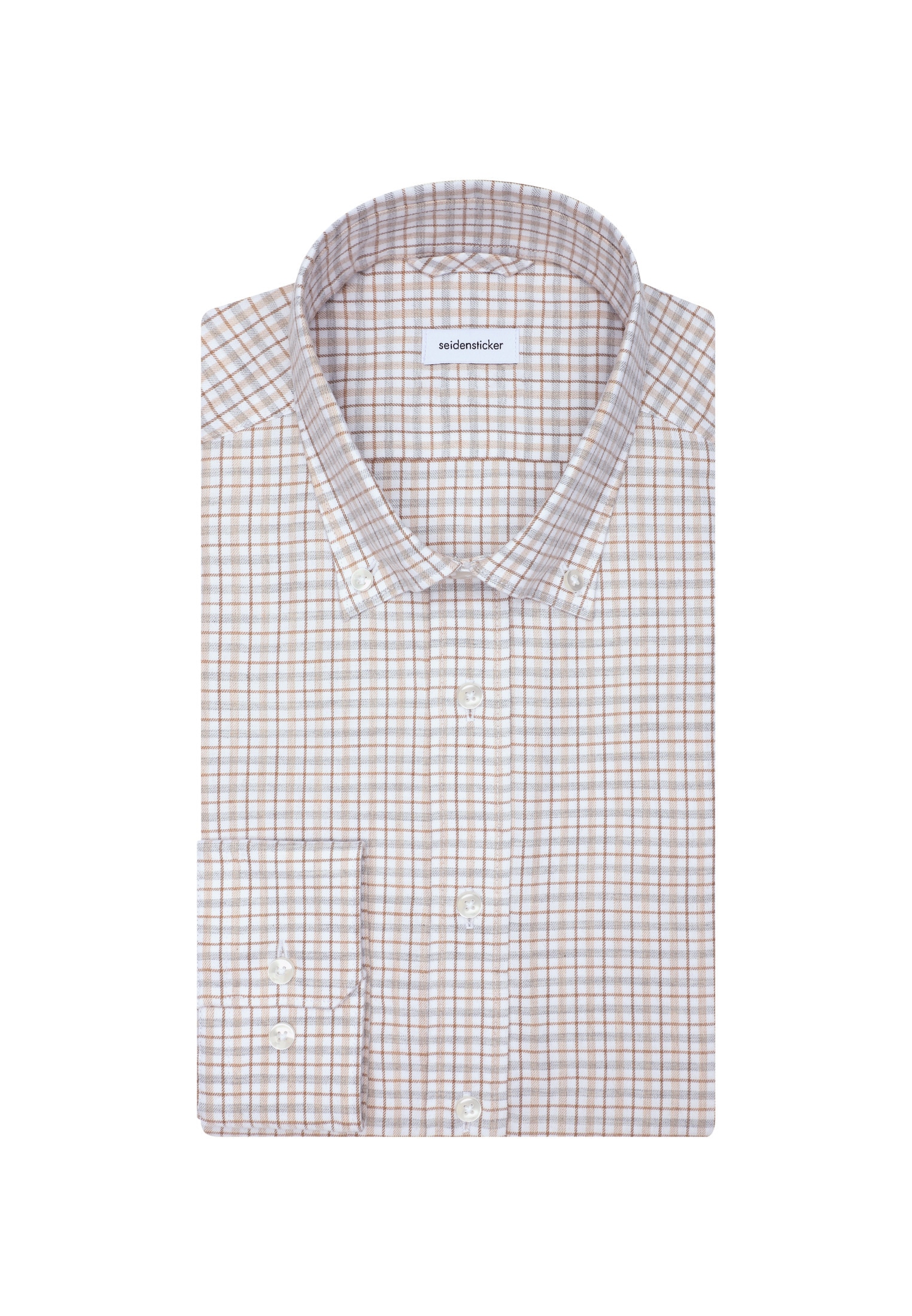 seidensticker Flanellhemd »Schwarze Rose«, Slim 1/1 Button-Down-Kragen Karo
