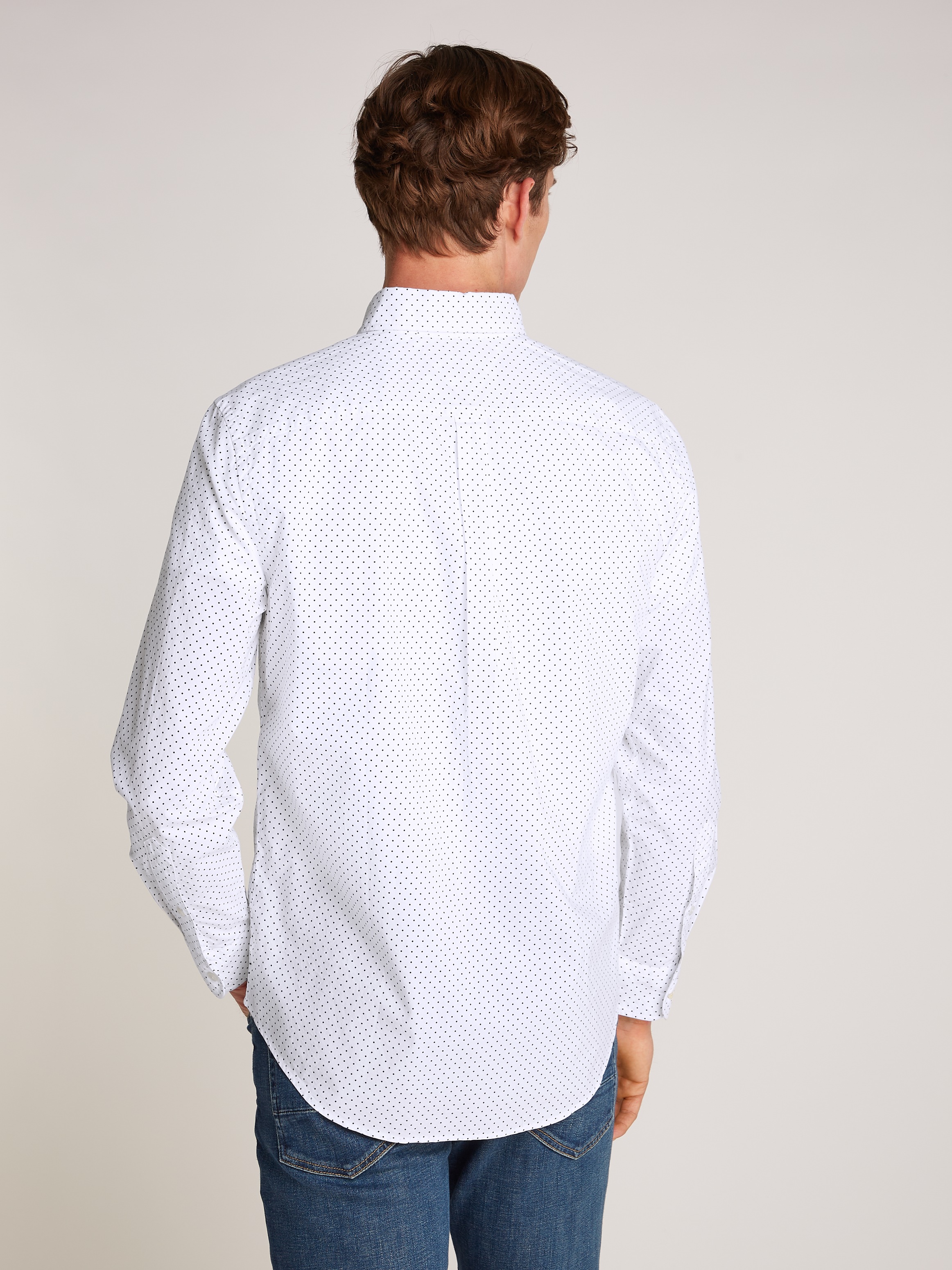 Tommy Hilfiger Businesshemd »FLEX POPLIN POLKA DOT RF SHIRT«, mit Punktprint