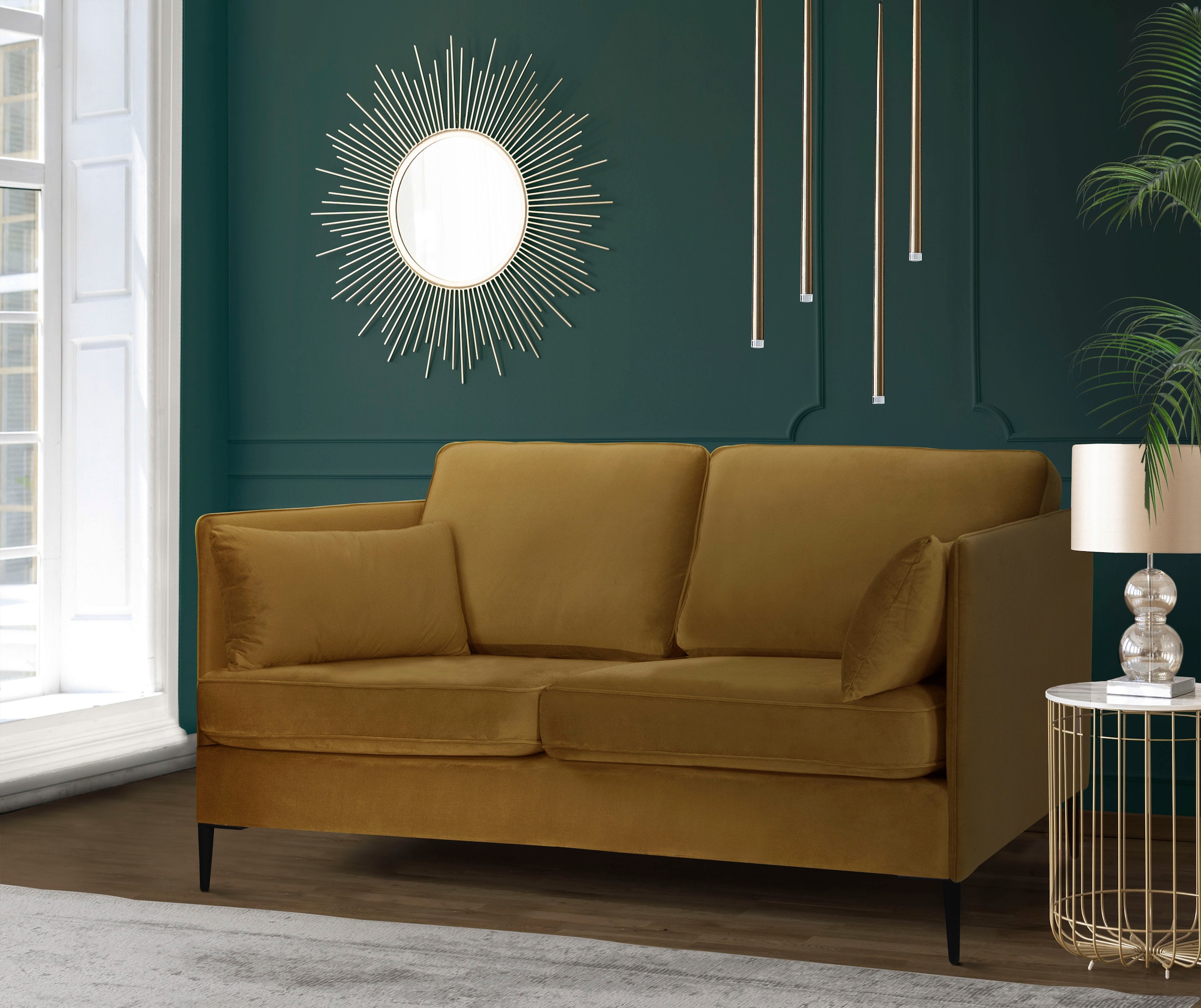 Home affaire 2-Sitzer "Light" inklusive loser Zierkissen, mit schmalen Arml günstig online kaufen