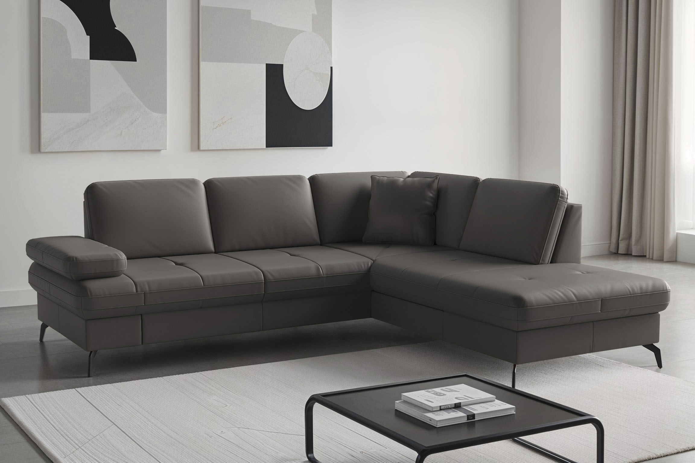 sit&more Ecksofa "Morris Jubi, Ottomane, Breite 238 cm" mit Armteilfunktion, wahlweise mit Schlaffunktion