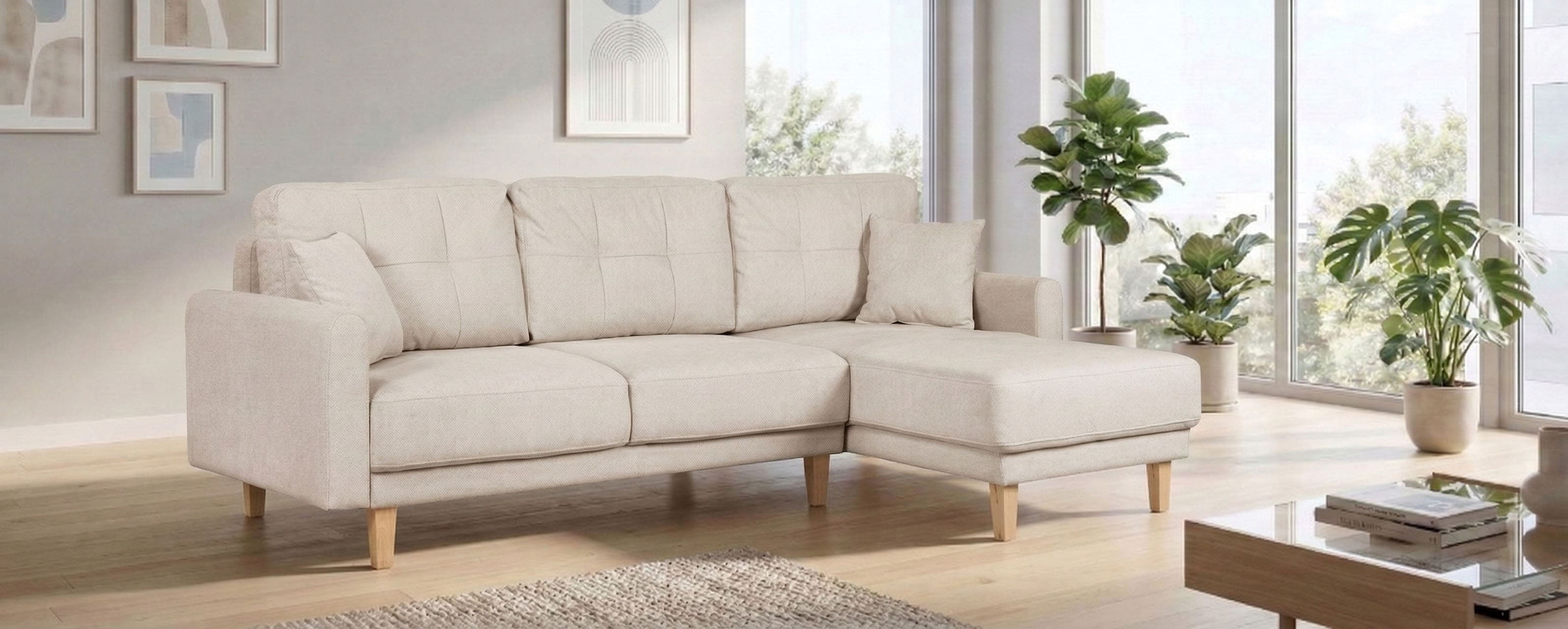 OTTO home Ecksofa "TRIPLO optionale Schlafsofa mit Bettkasten, Maße B/T/H: 234/164/89 cm" L-Form wahlweise mit Bettfunktion - Liegefläche 132x210 cm