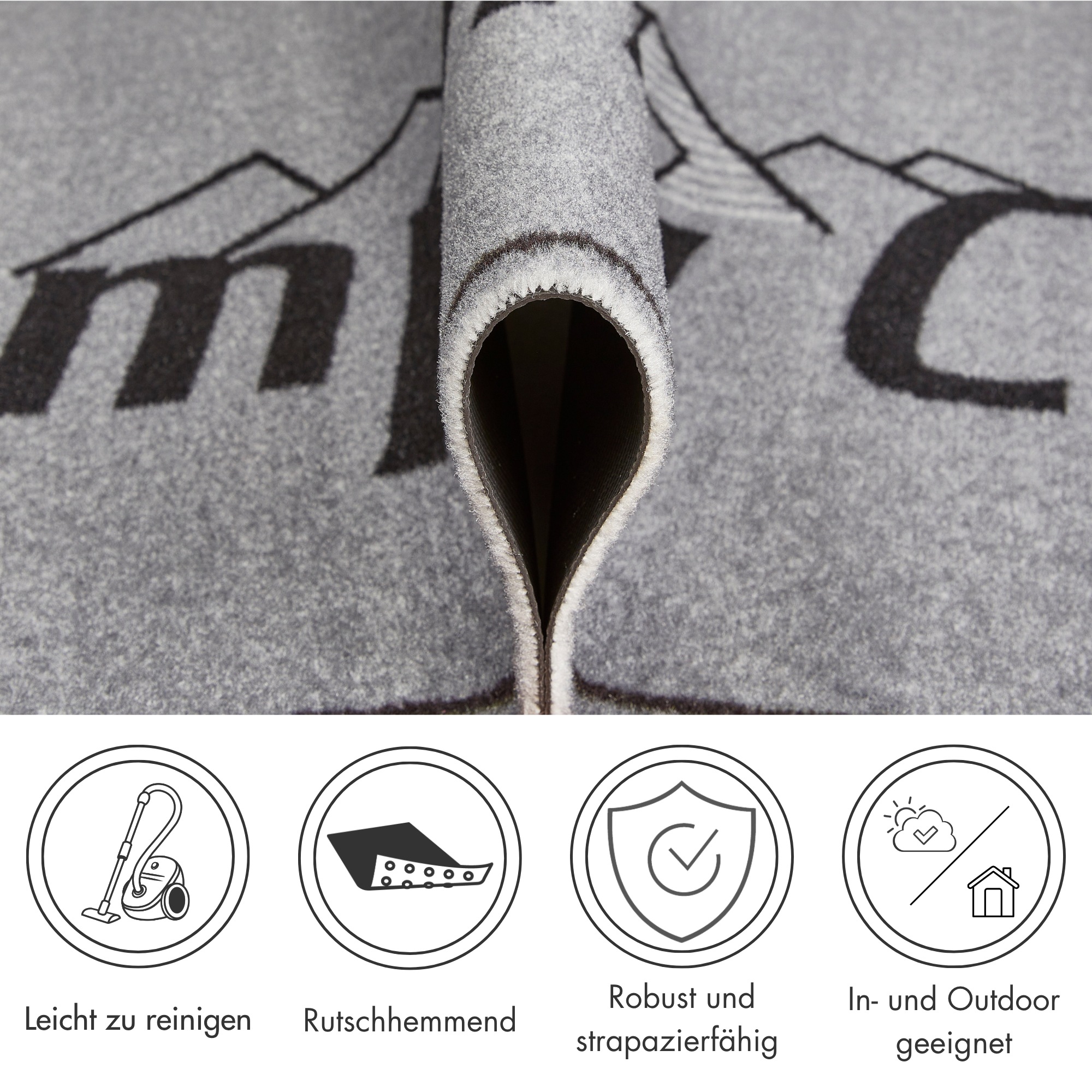 my home Läufer »Camping«, rechteckig, 8,5 mm Höhe, mit Schriftzug, ideal für Camper & Wohnwagen, In- und Outdoor geeignet
