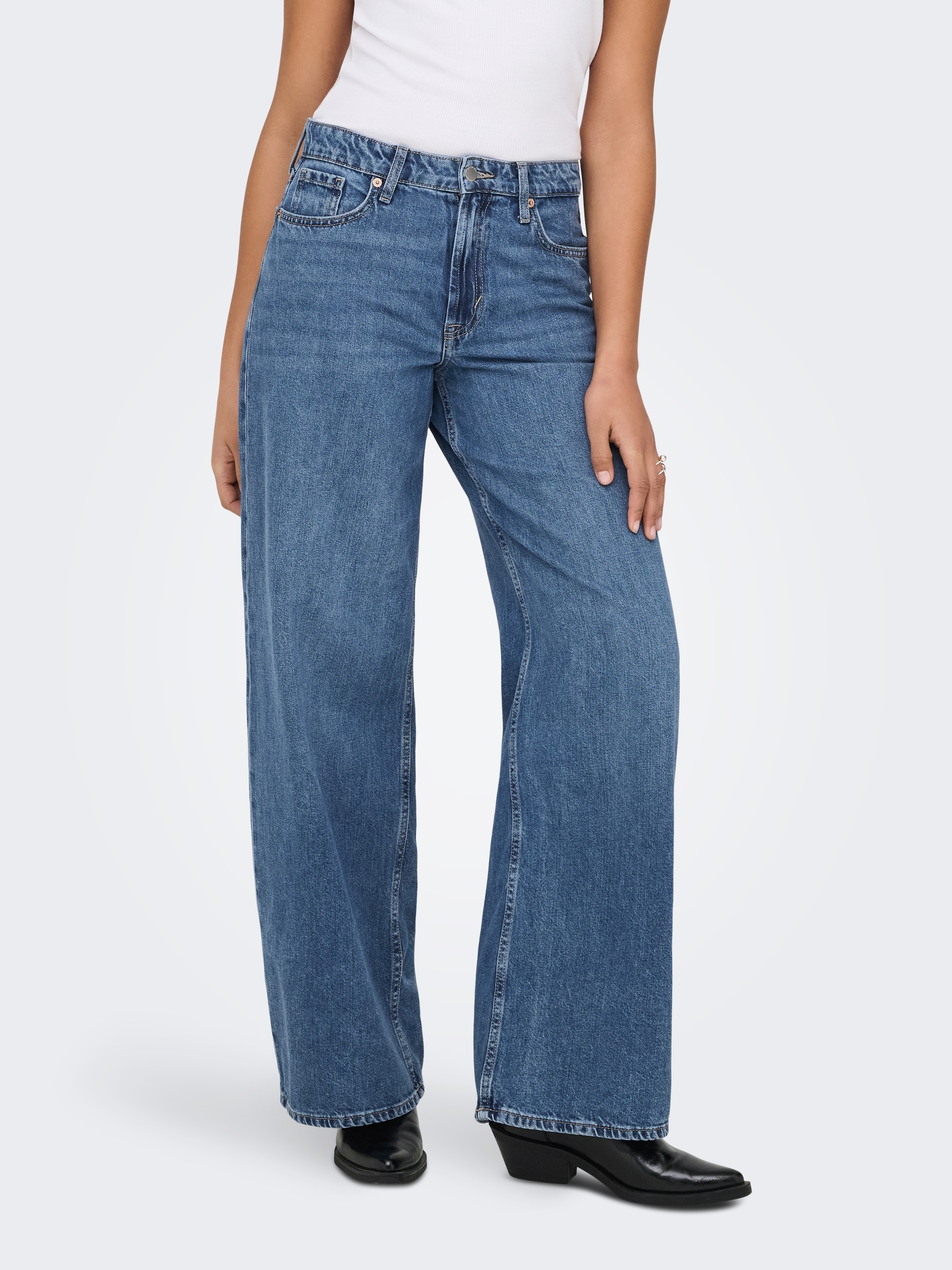 ONLY High-waist-Jeans "ONLSILKY SOFT HW WIDE DNM PIM233 NOOS" mittlere Wasc günstig online kaufen
