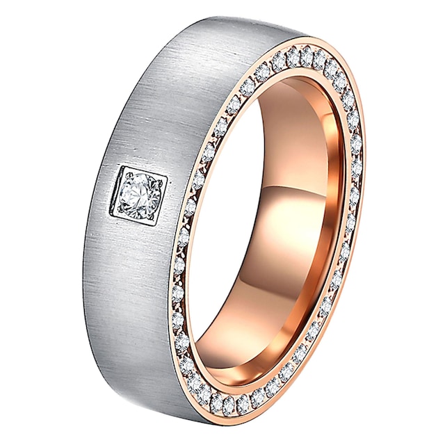 DOOSTI Trauring »Schmuck Geschenk Edelstahl Trauring Ehering Partnerring  LIEBE«, Made in Germany, mit o. ohne Zirkonia online bestellen | BAUR