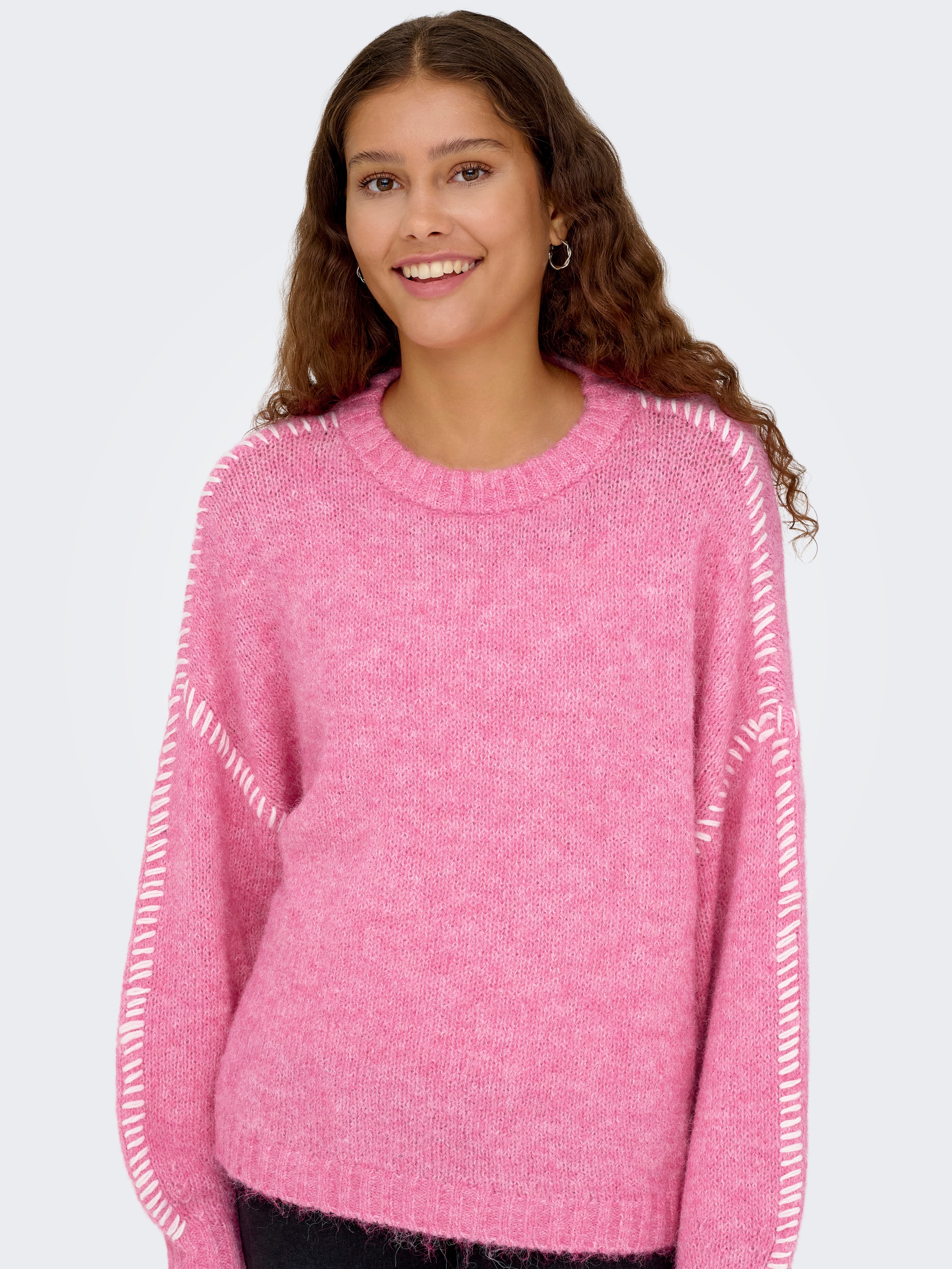 JDY Rundhalspullover "JDYZOEY LIFE L/S ON STITCH PULL KNT NOOS" mit dekorat günstig online kaufen