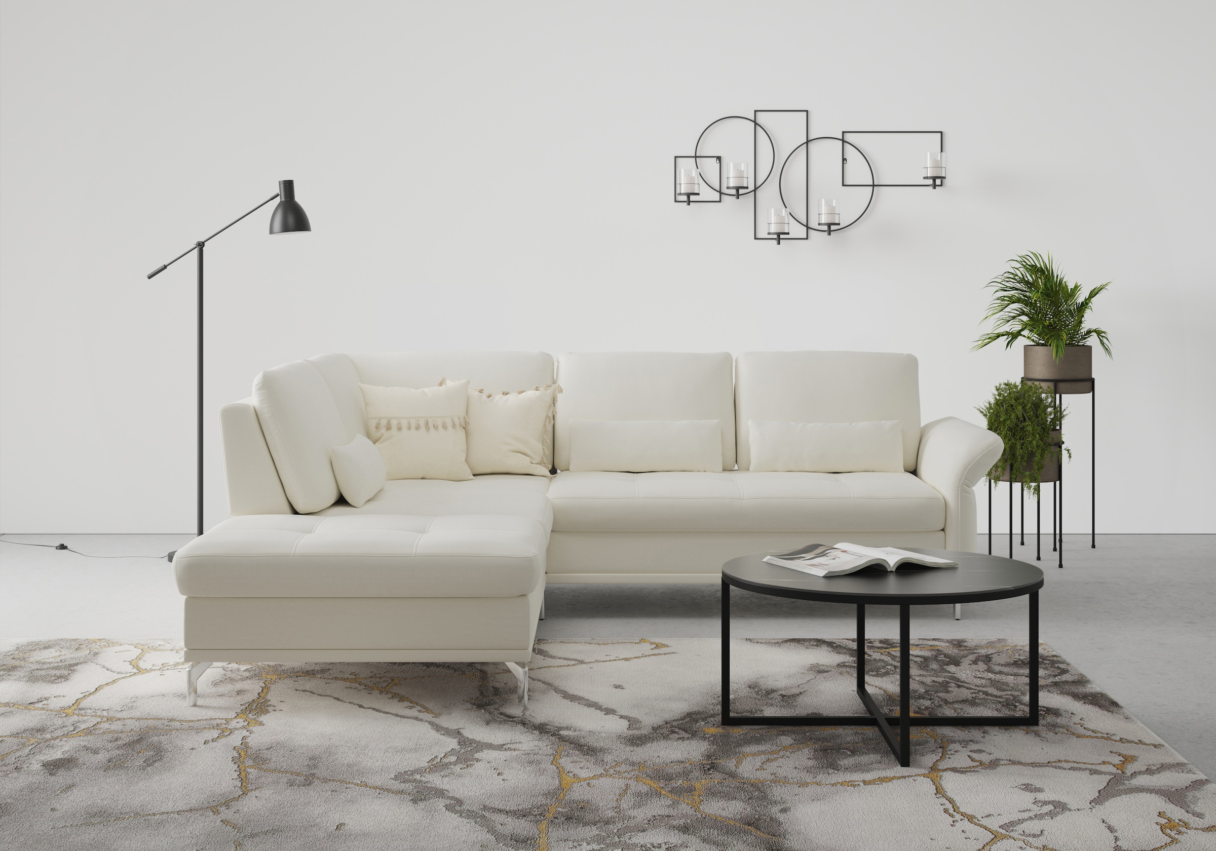 Home affaire Ecksofa "Palm Beach L-Form" Federkern, mit Sitztiefenverstellu günstig online kaufen