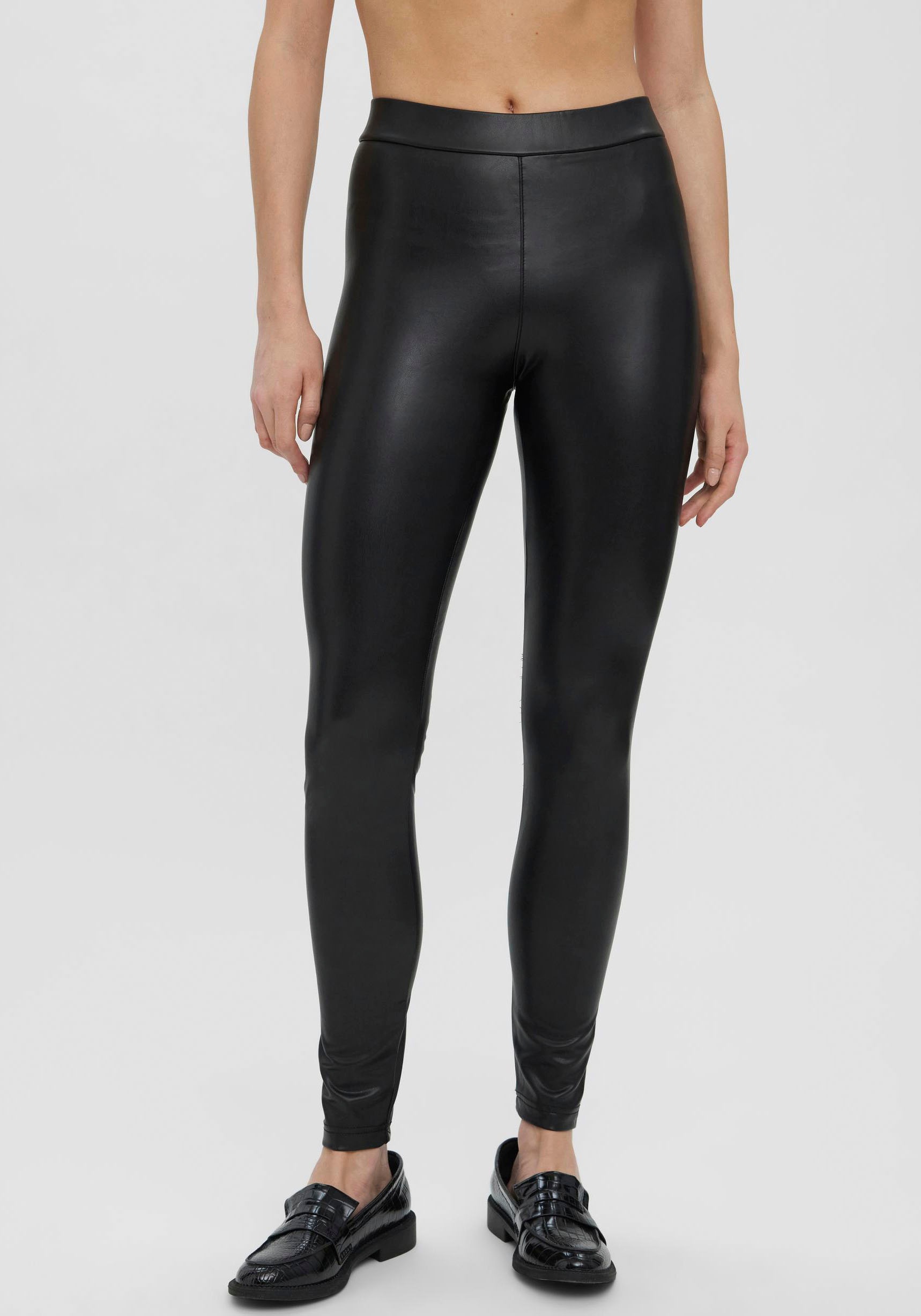 Vero Moda Lederimitathose "VMGANA MR PL LEGGING" günstig online kaufen