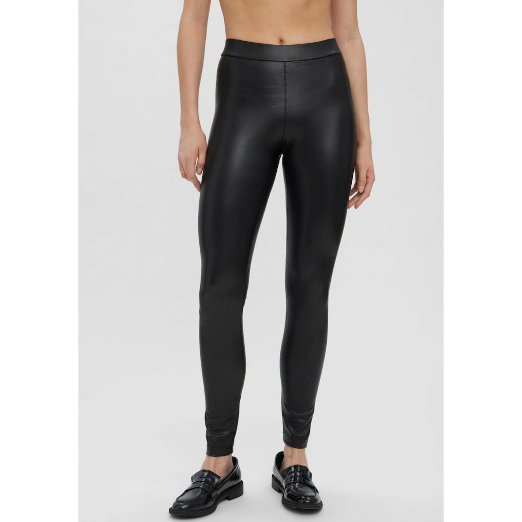 Vero Moda Lederimitathose »VMGANA MR PL LEGGING«