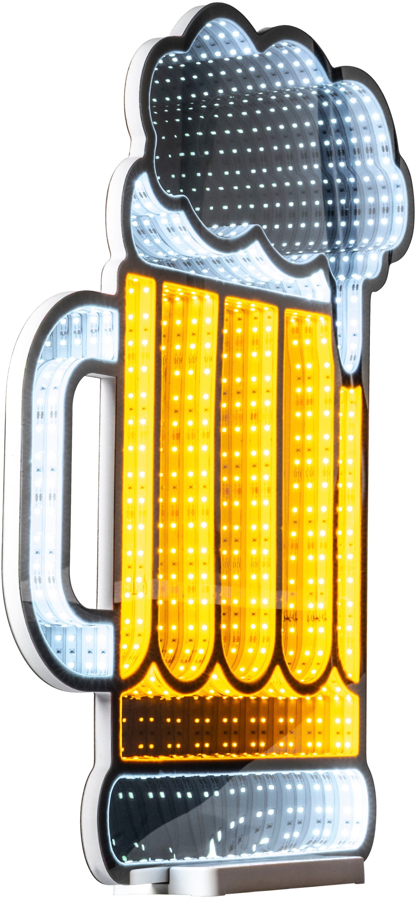 MY HOME LED Dekolicht "Evaya - Bierkrug", weiß, gelb, H: 57cm, 1 Stk., Leuchten, Infinity Effekt, Weihnachtsdeko Innen, beidseitig beleuchtet, Party