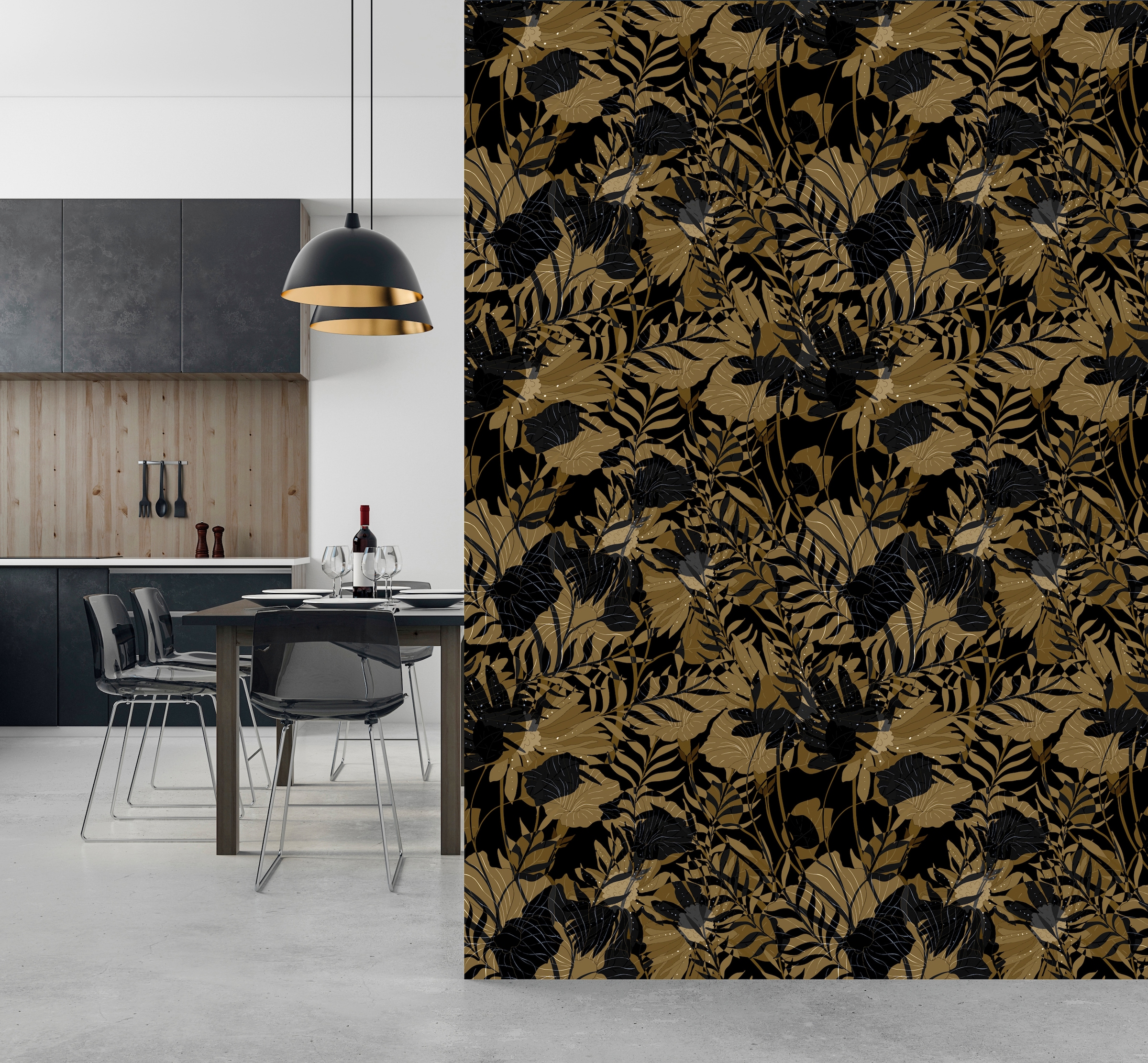 queence Vinyltapete »Maria«, bedruckt-Motiv-botanisch-floral-gemustert-natürlich, 90x250cm, selbstklebend, kinderleichte Anbringung, Sticker