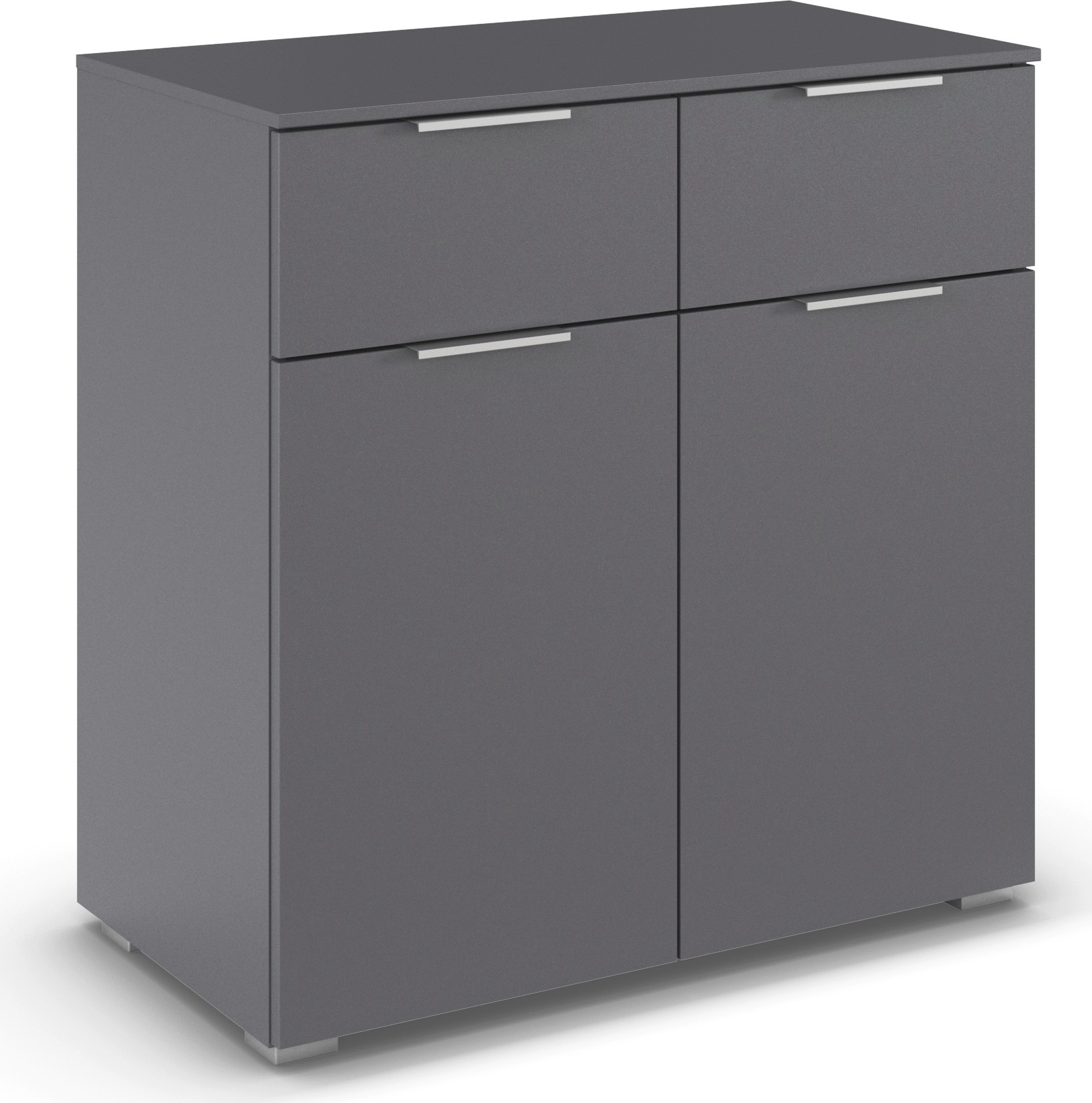 OTTO home Kombikommode "Kommode Sideboard Schubladenkommode Schlafzimmerkommode CORTONA" Breite 80 cm inkl. SOFT-CLOSE-FUNKTION, mit moderner Dekor-Front, mit 2 Schubladen und 1 verstellbaren Einlegeboden MADE IN GERMANY