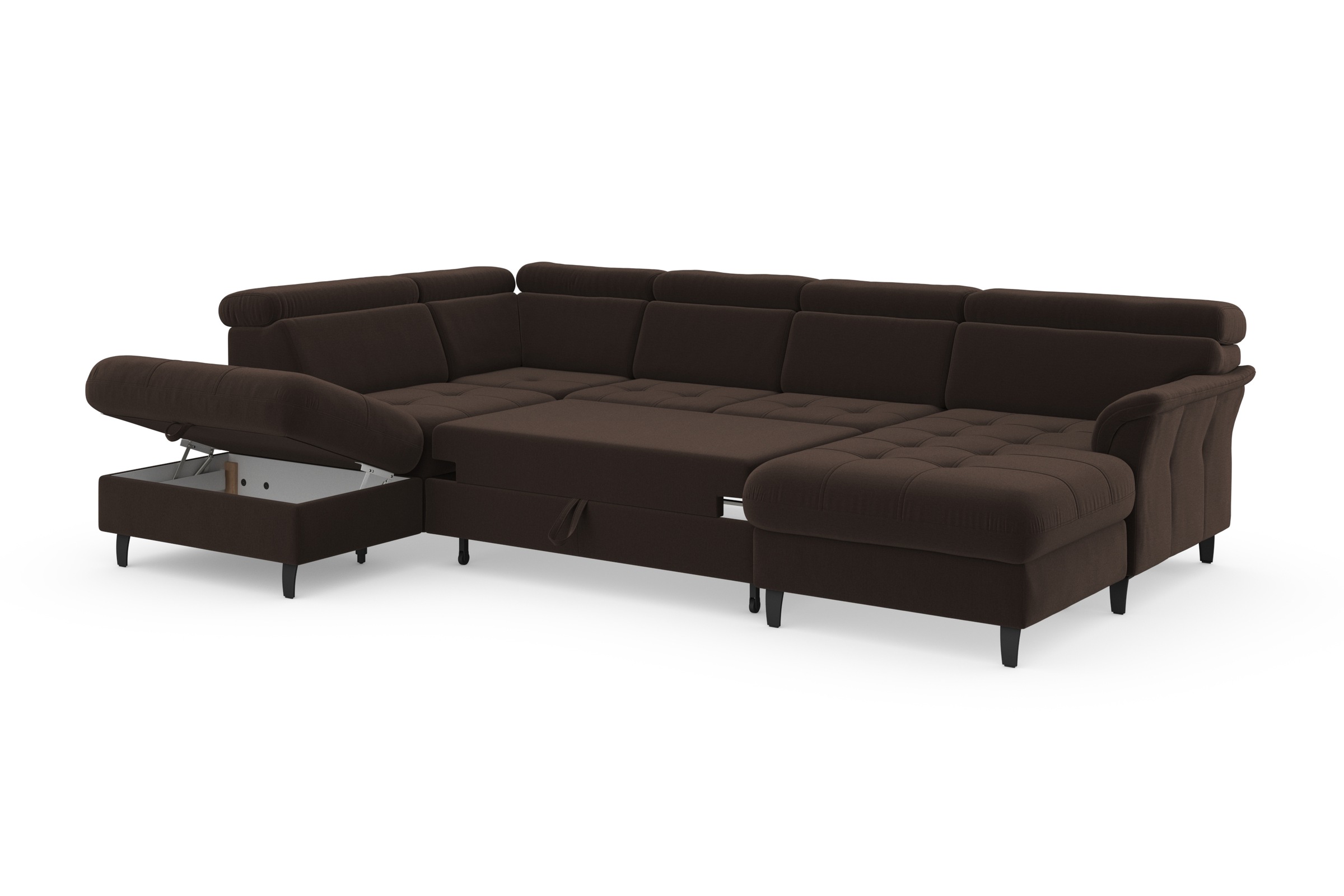 sit&more Wohnlandschaft »Marano U-Form«, inklusive Kopfteilverstellung, wahlweise mit Bettfunktion, Bettkasten
