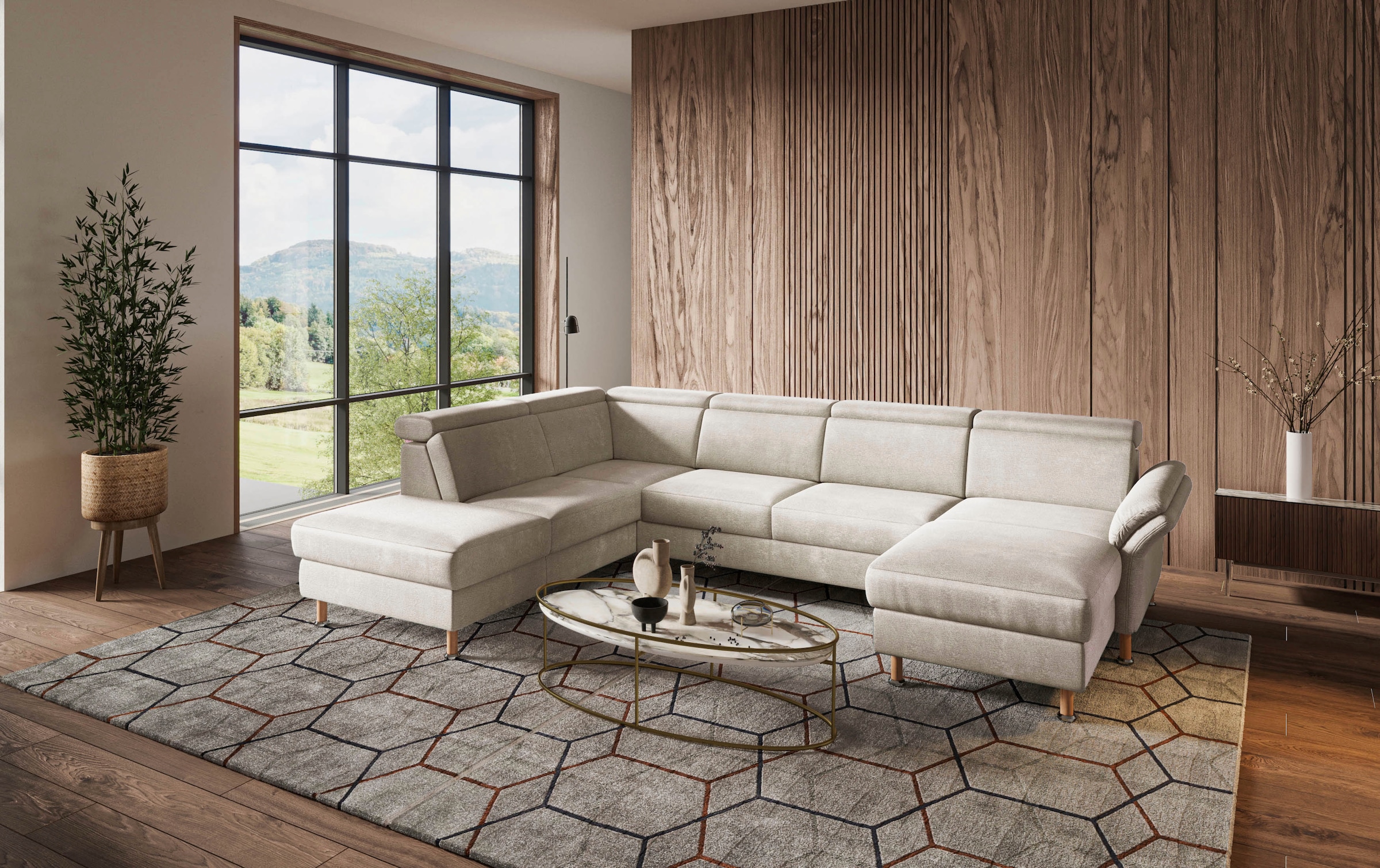 Home affaire Wohnlandschaft "Calypso U-Form" wahlweise mit motorischer Rela günstig online kaufen