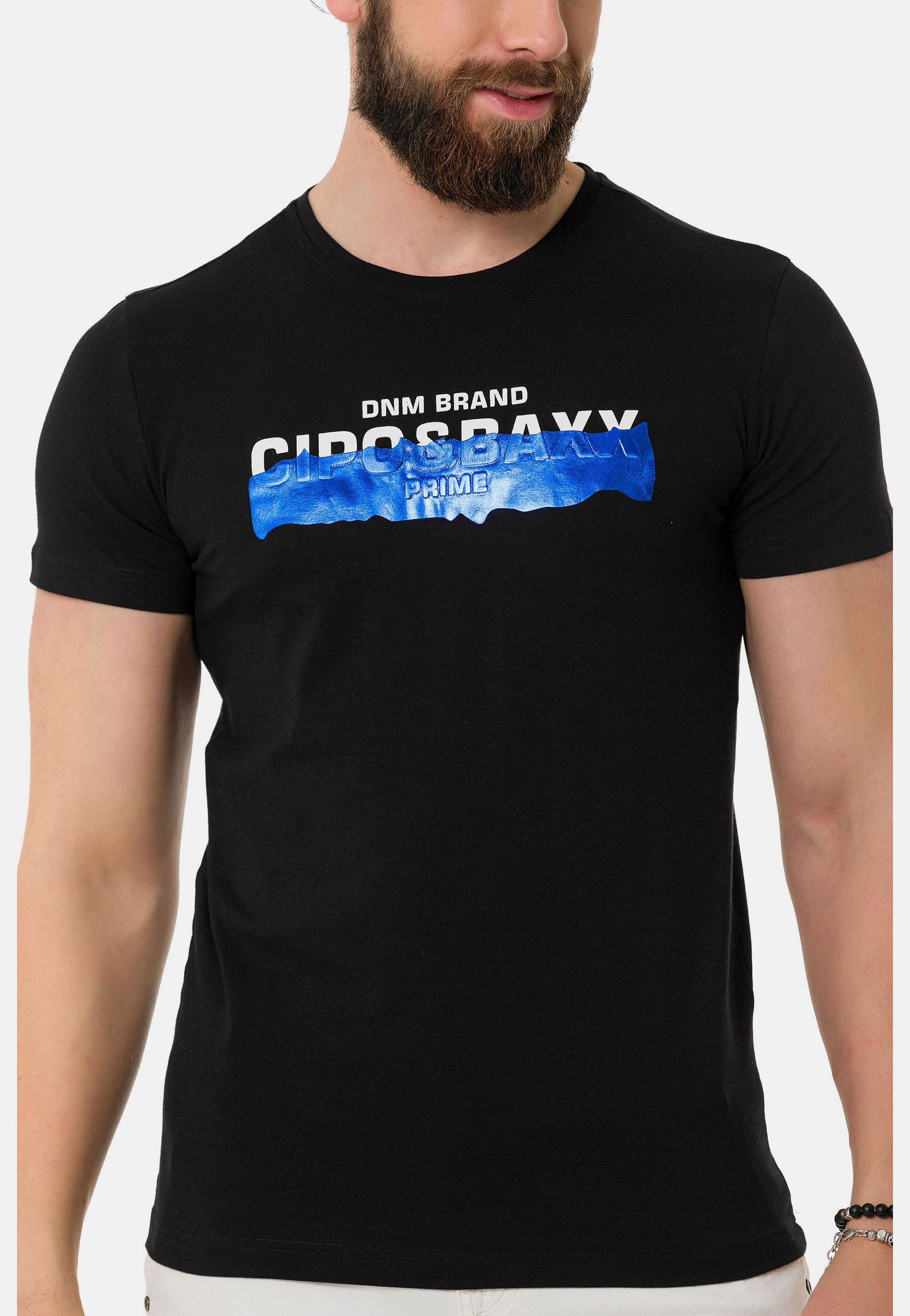 Cipo & Baxx T-Shirt »T-Shirt« mit Rundhals-Ausschnitt