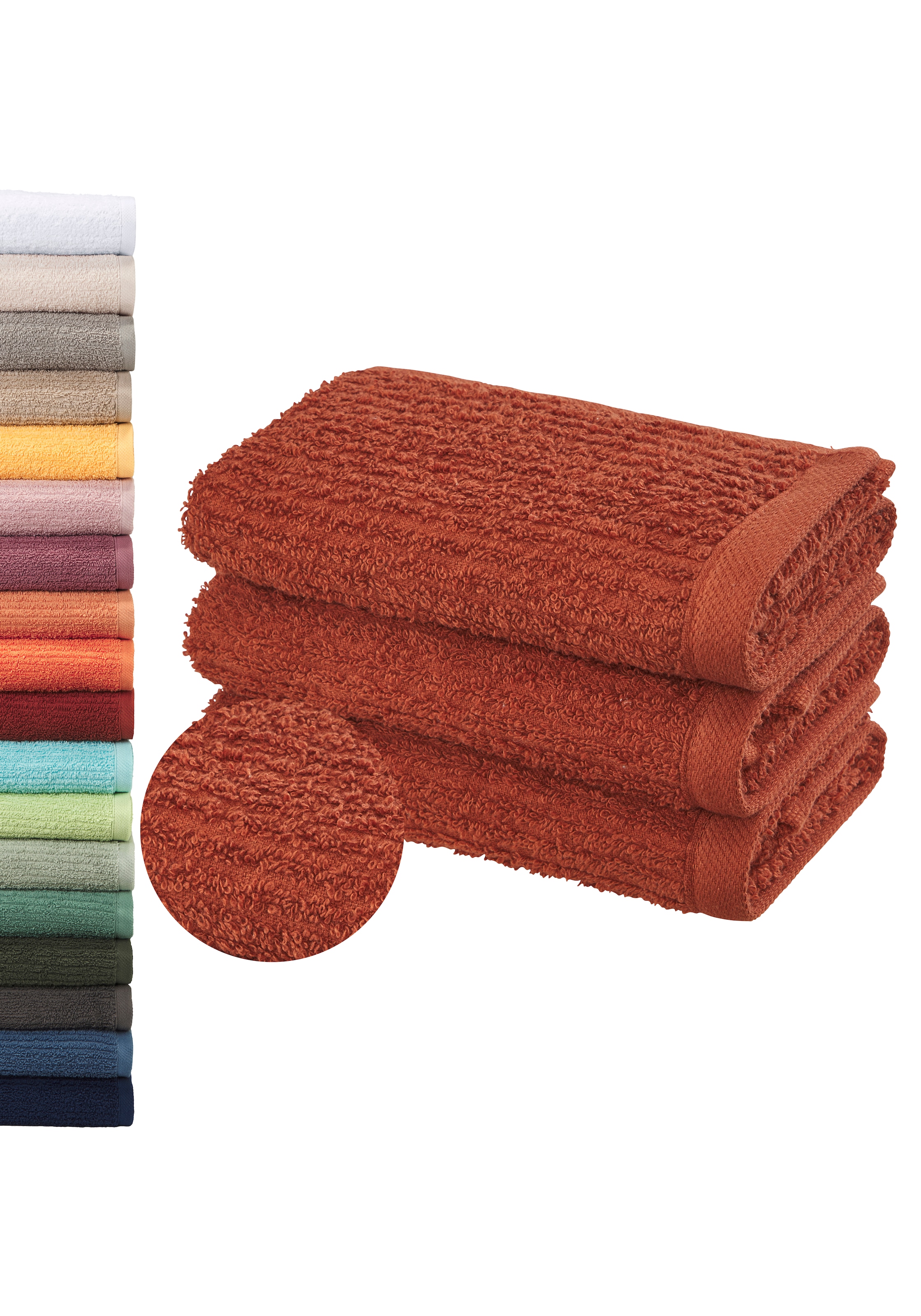 OTTO home Gaestehandtuecher »Riva, 30x50, Premium Handtücher, 500 gr/m²« Hoch-Tief-Struktur, Streifen, weich, 5 Jahre Garantie