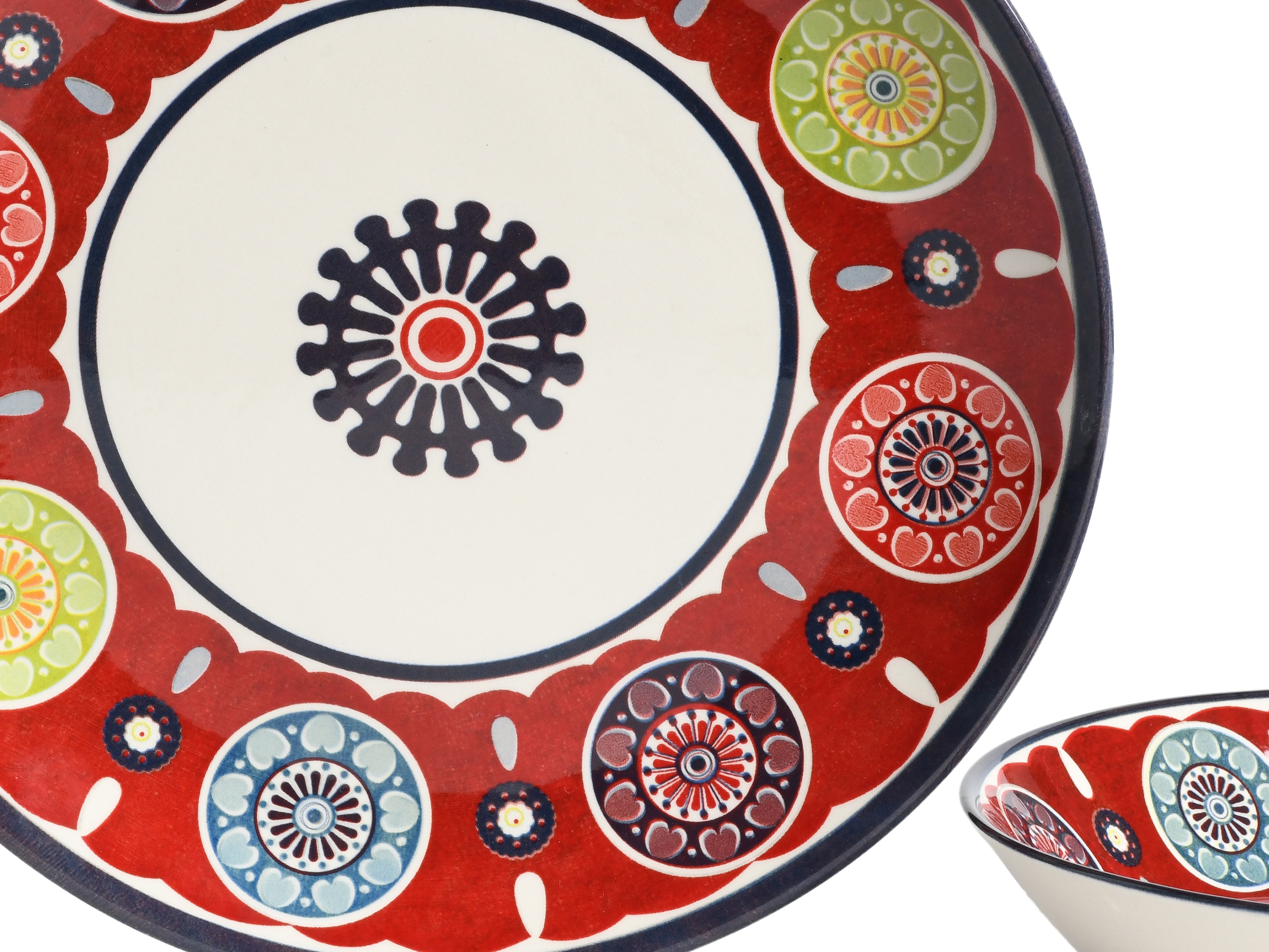 CreaTable Teller-Set »Sumaya, Tellerset 18-tlg«, (Set, 18 tlg.), Mandala Motive