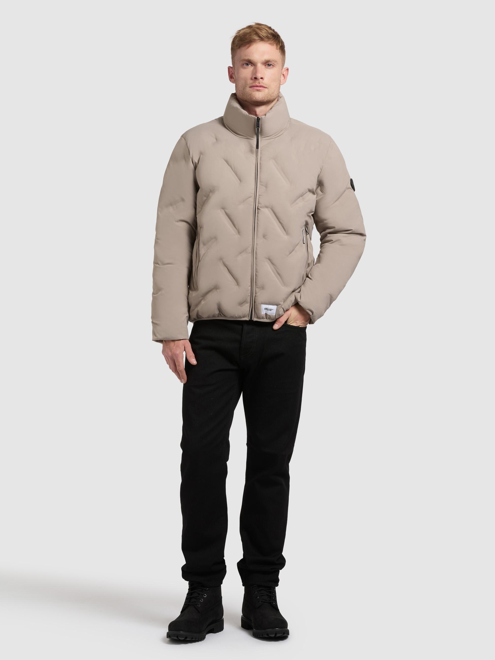 khujo Steppjacke »Clover« ohne Kapuze Herren Winterjacke mit auffälliger Steppung
