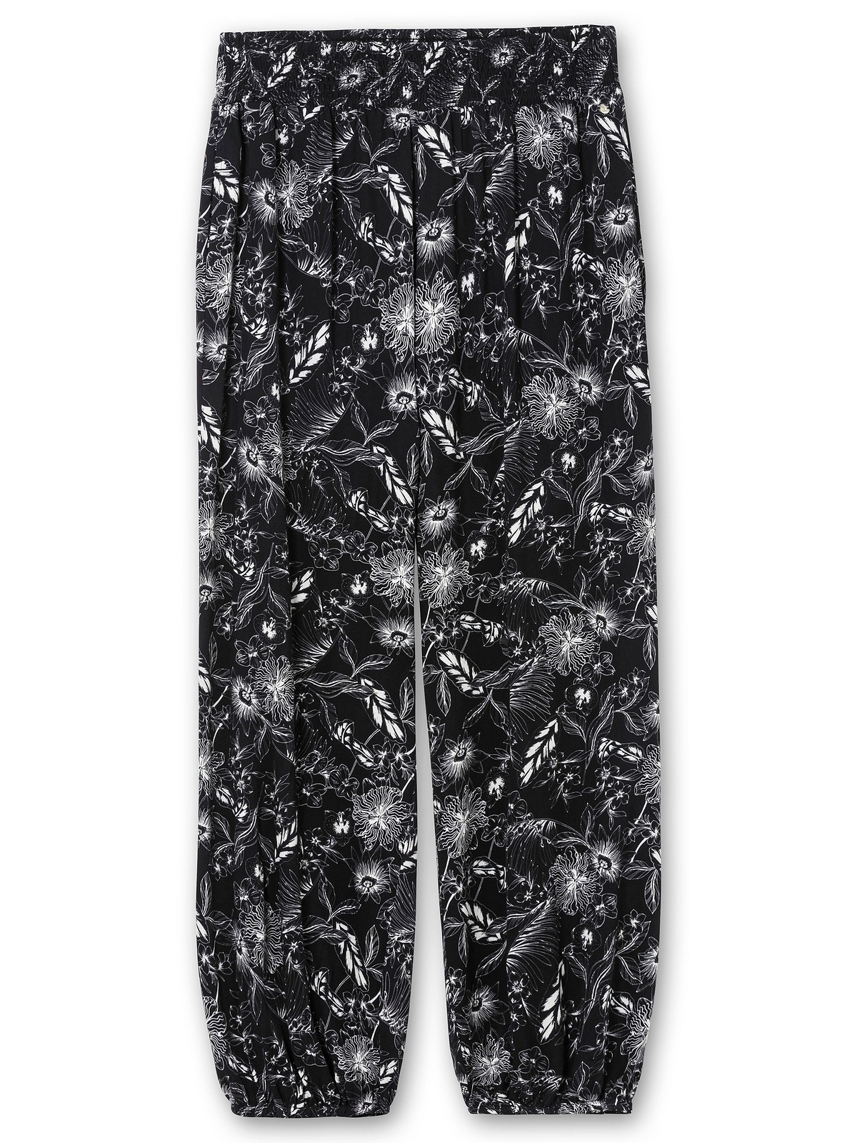Sheego Schlupfhose »Große Größen«, mit Blätterprint und breitem Smokbund