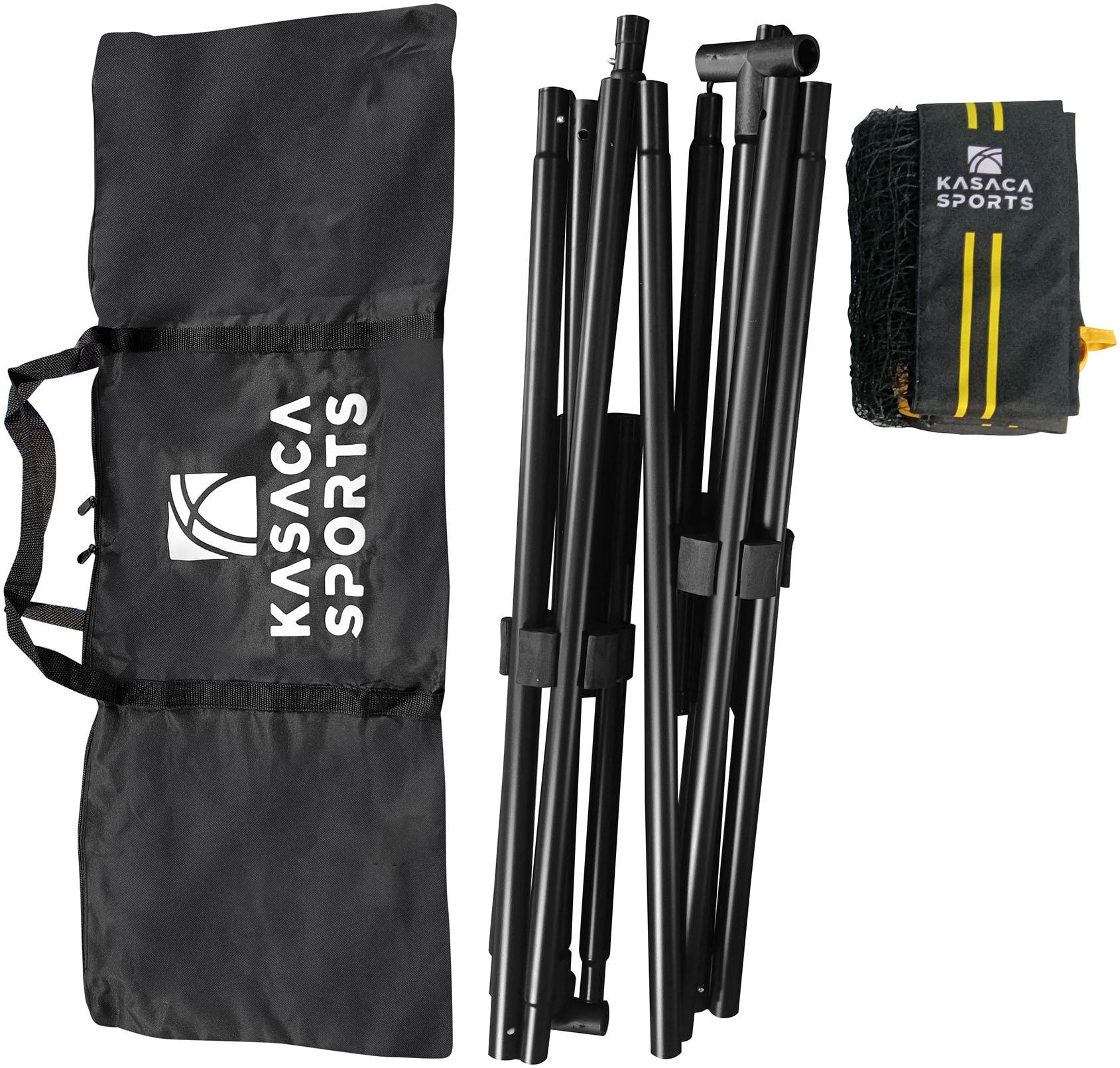 KASACA Multifunktionsnetz »Höhenverstellbares Netz«, (Set, für Volleyball, Badminton, Pickleball, Beach Paddle & Tennis), Tragbares Netz mit Tragetasche – 518x155cm – Outdoor & Indoor Netz