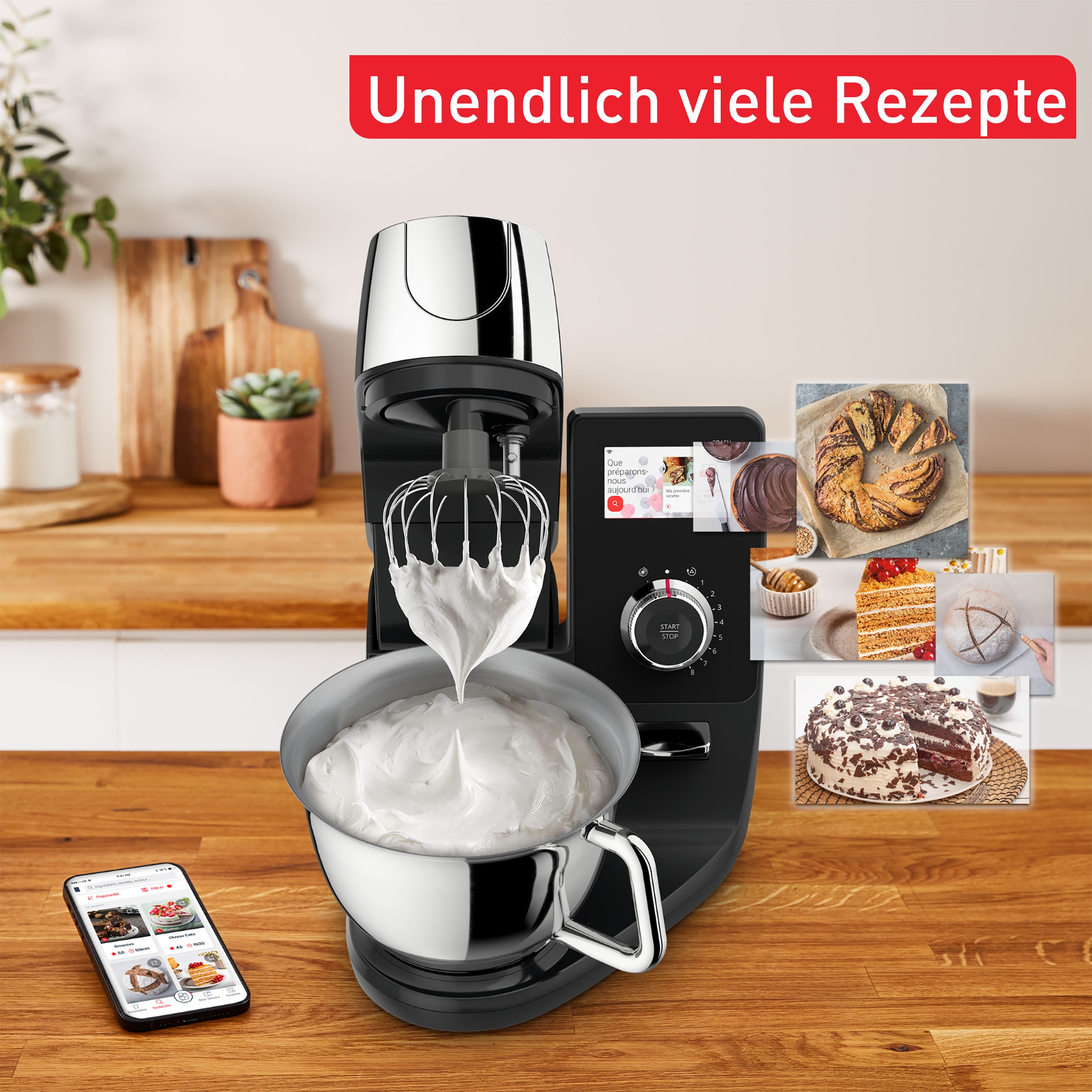Tefal Küchenmaschine »QB950D I-Coach Touch«, 21 Automatikprogramme, intuitives digitales Coaching, Touchscreen