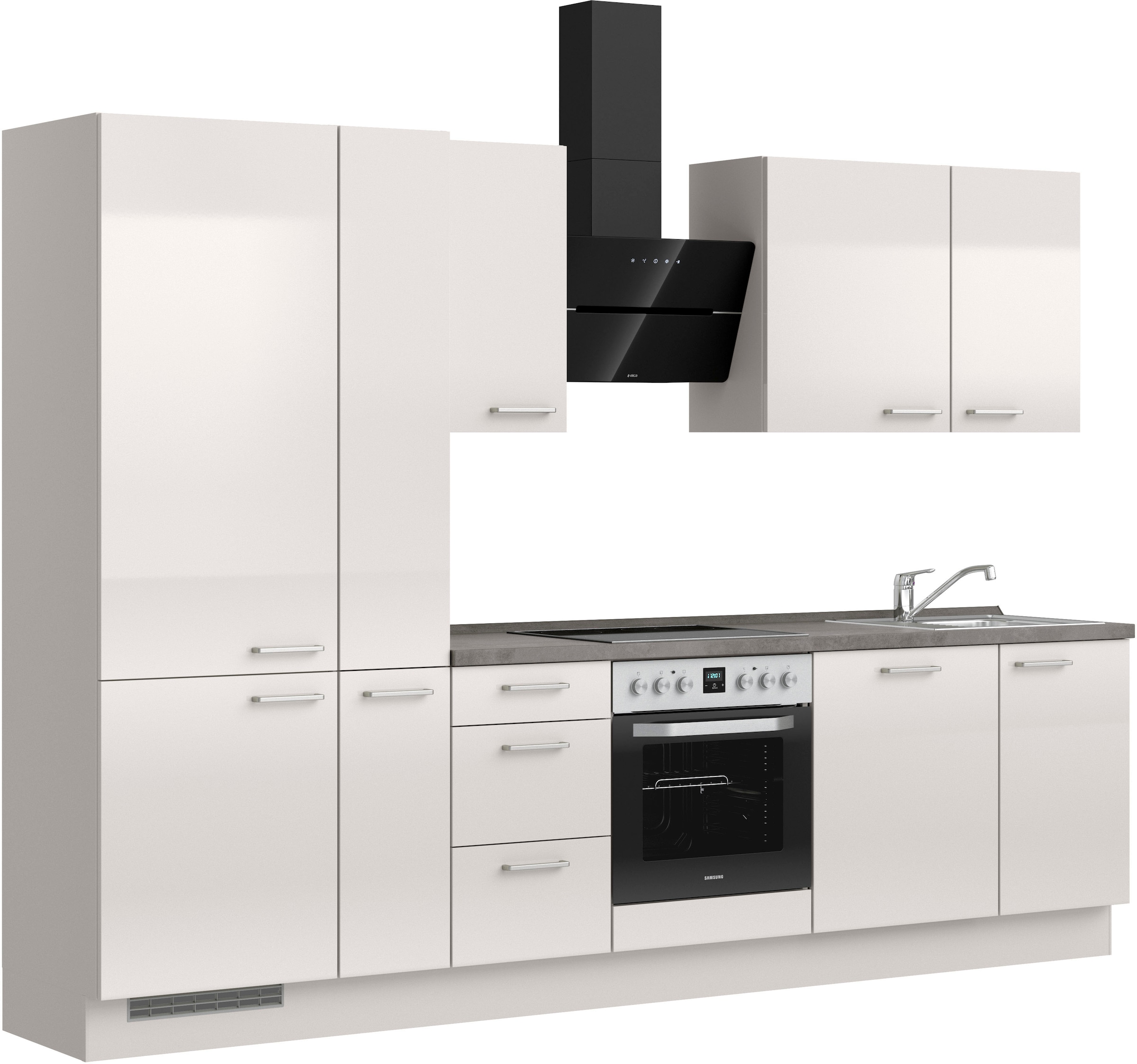 nobilia® Küchenzeile »"Flash II"«, vormontiert, Ausrichtung wählbar, Breite 300 cm, wahlw. mit E-Geräten