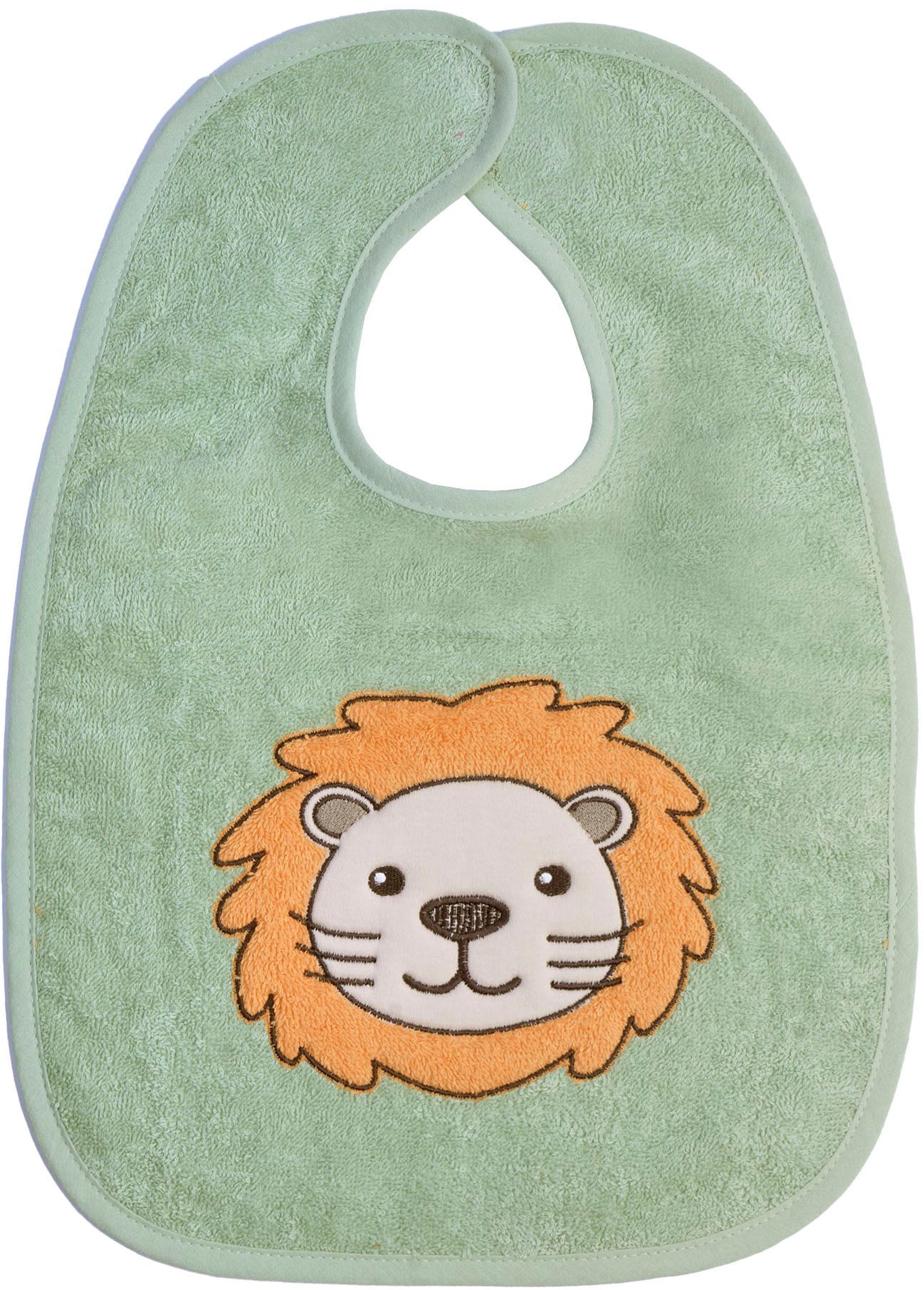 WÖRNER Baby Lätzchen "löwe helloliv Klettlatz", grün, Baumwolle, Lätzchen, mit Klettverschluss, maschinenwaschbar, trocknergeeignet