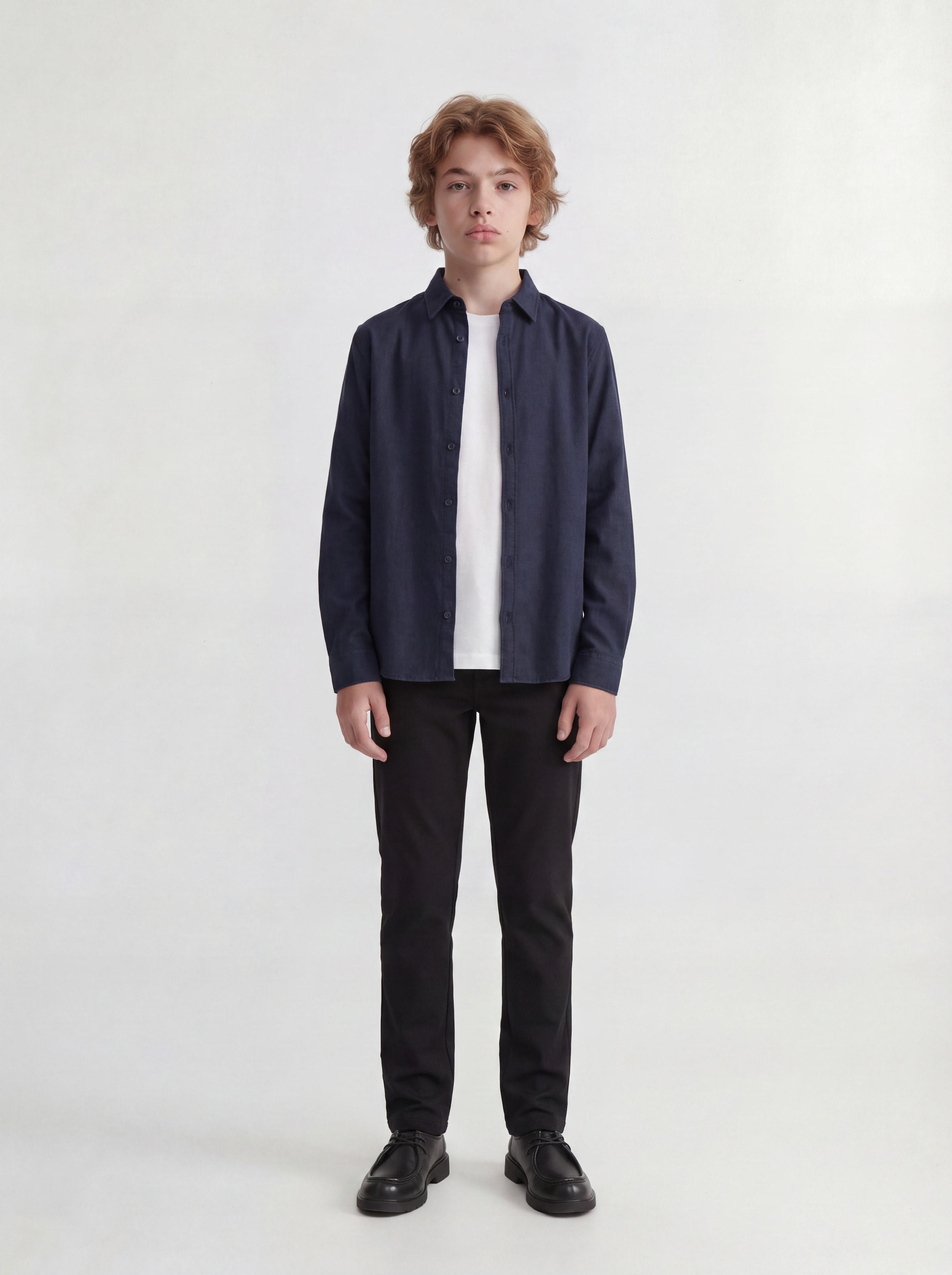 Jack & Jones Junior Langarmhemd »JJEFIELD MELANGE SHIRT LS JNR« Baumwolle, regular fit