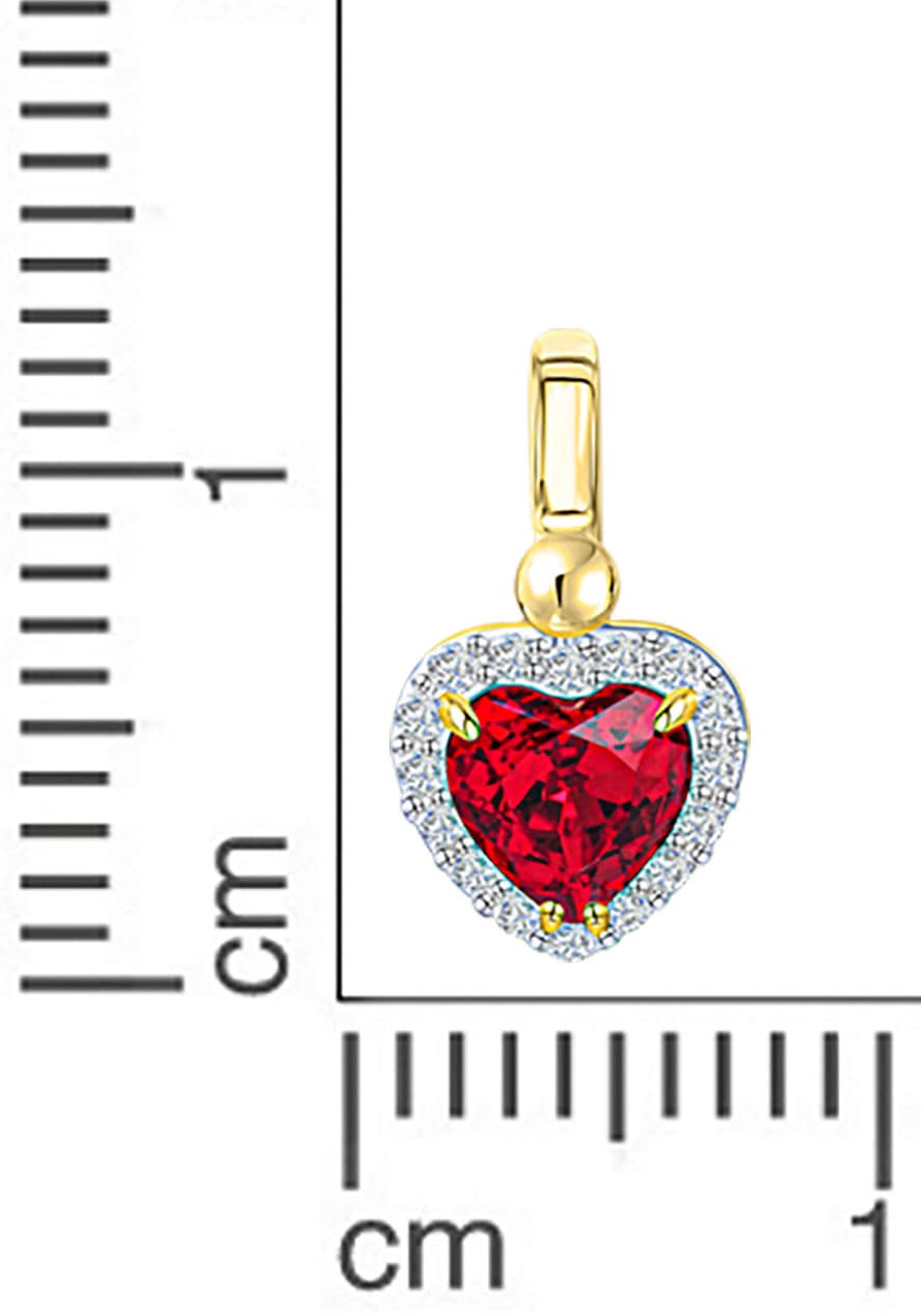 Firetti Herzanhänger »Schmuck Geschenk Gold 375 Halsschmuck Anhänger Herz«, mit Zirkonia (synth.)