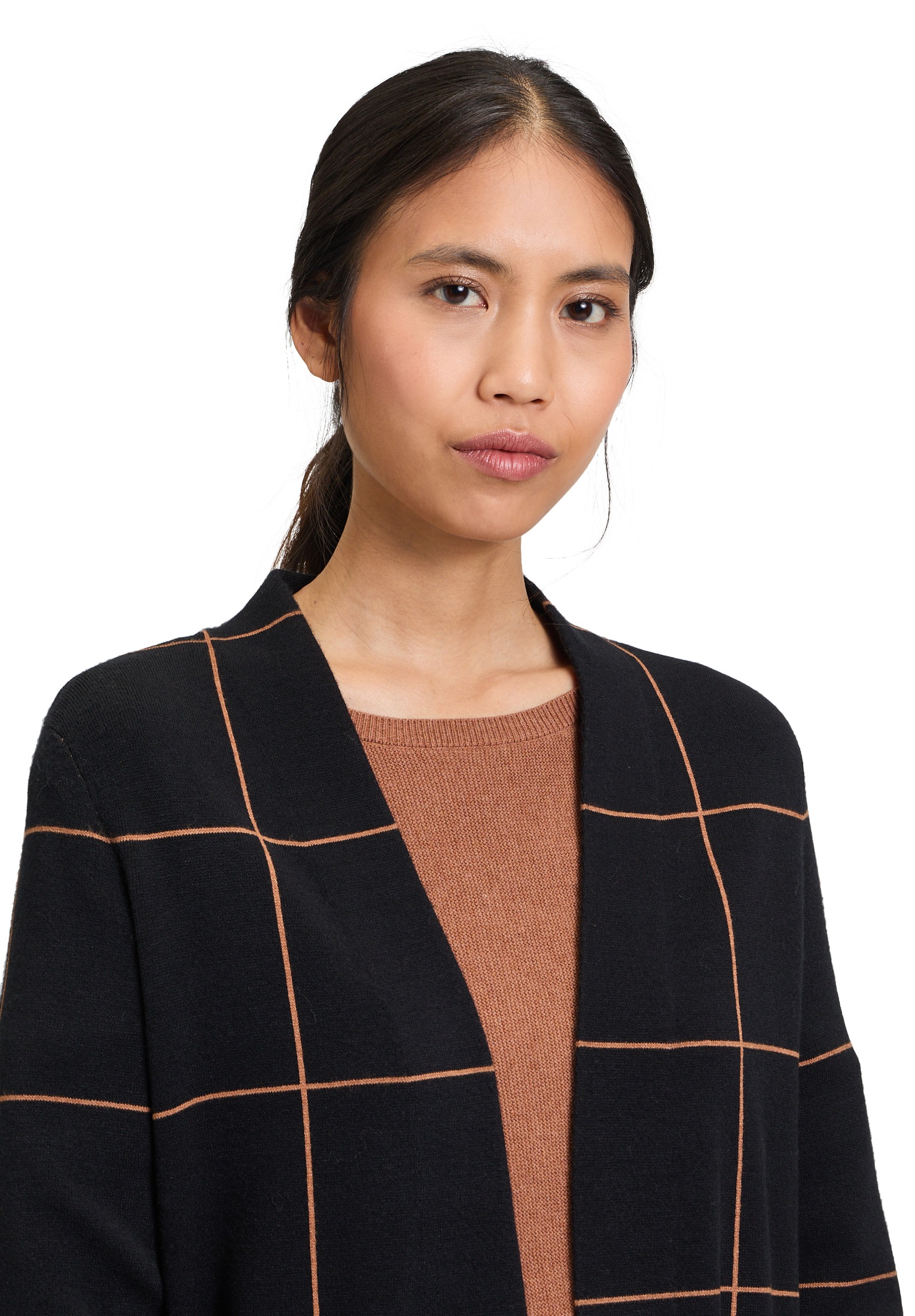 Betty Barclay Strickjacke »Betty Barclay Damen Strickmantel kariert«, Material
