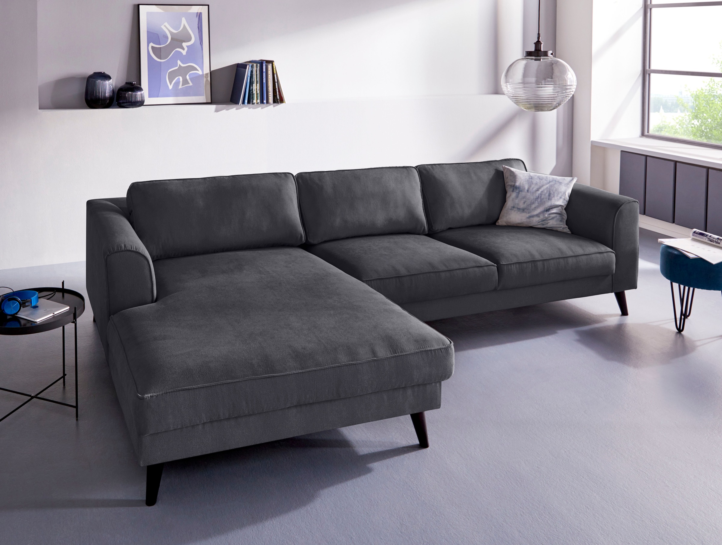 INOSIGN Ecksofa "Lumber Jack, elegant und bequem, Breite 280, hoher Fuß, L- günstig online kaufen