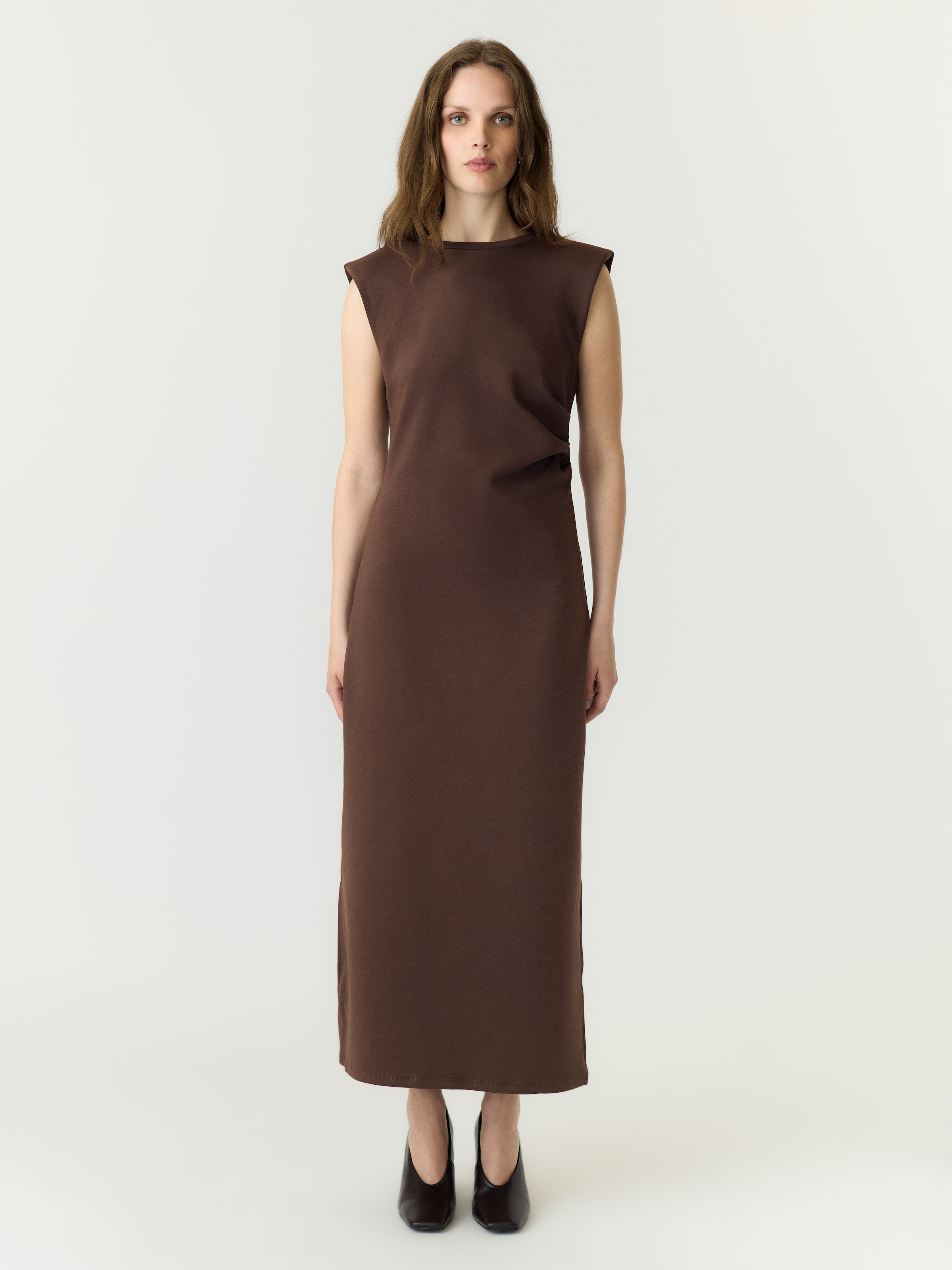 Y.A.S Maxikleid "YASPINA SL LONG DRESS NOOS" Baumwollmischung mit Stretch