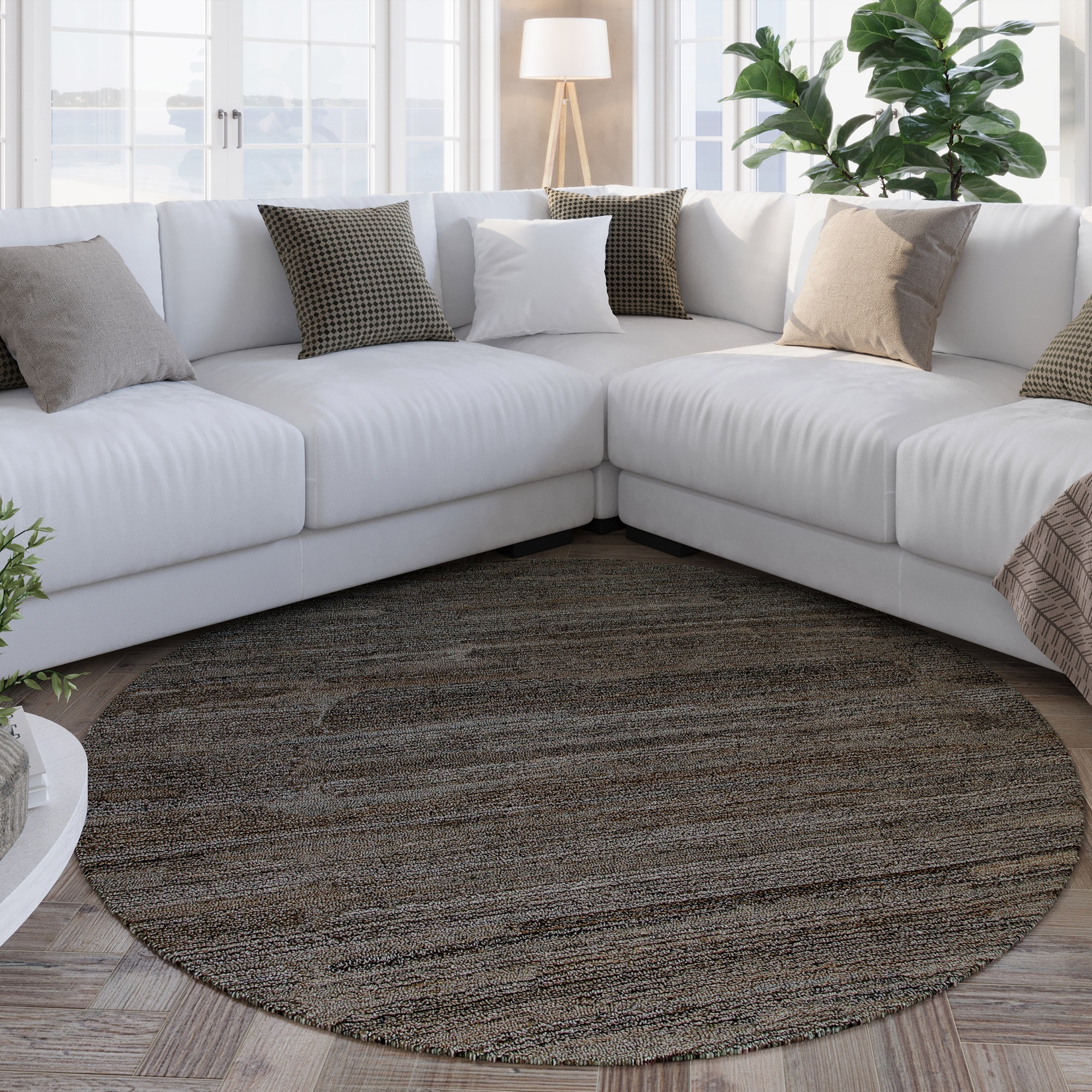 Wecon home Teppich "Hamptons EIGHTEEN" rund 15 mm Höhe Kurzflor, Wohnzimmer günstig online kaufen