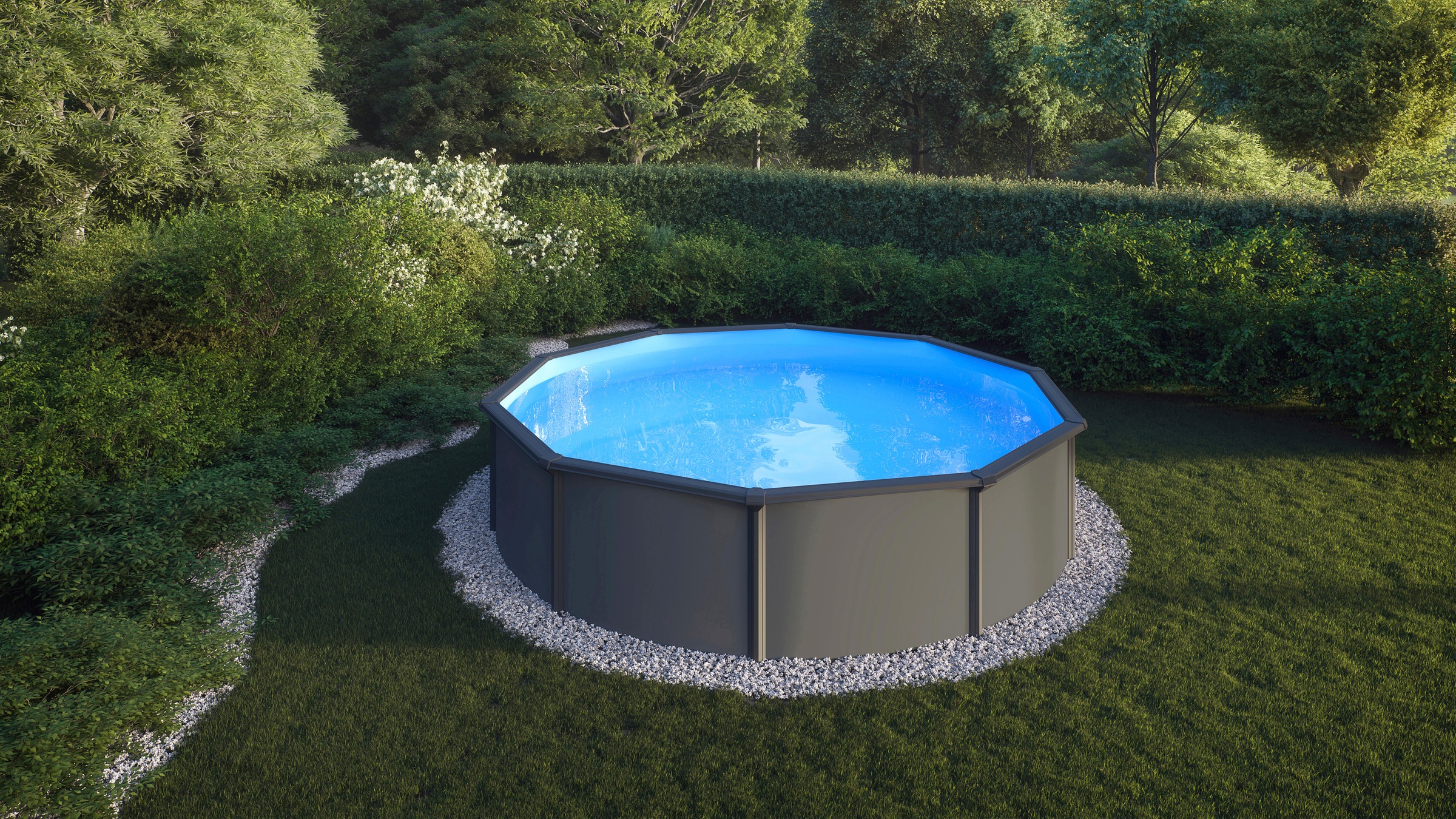 SUMMER FUN Rundpool "CALIFORNIA" inkl. Zubehör für sofortige Montage und Badespaß im eigenen Garten