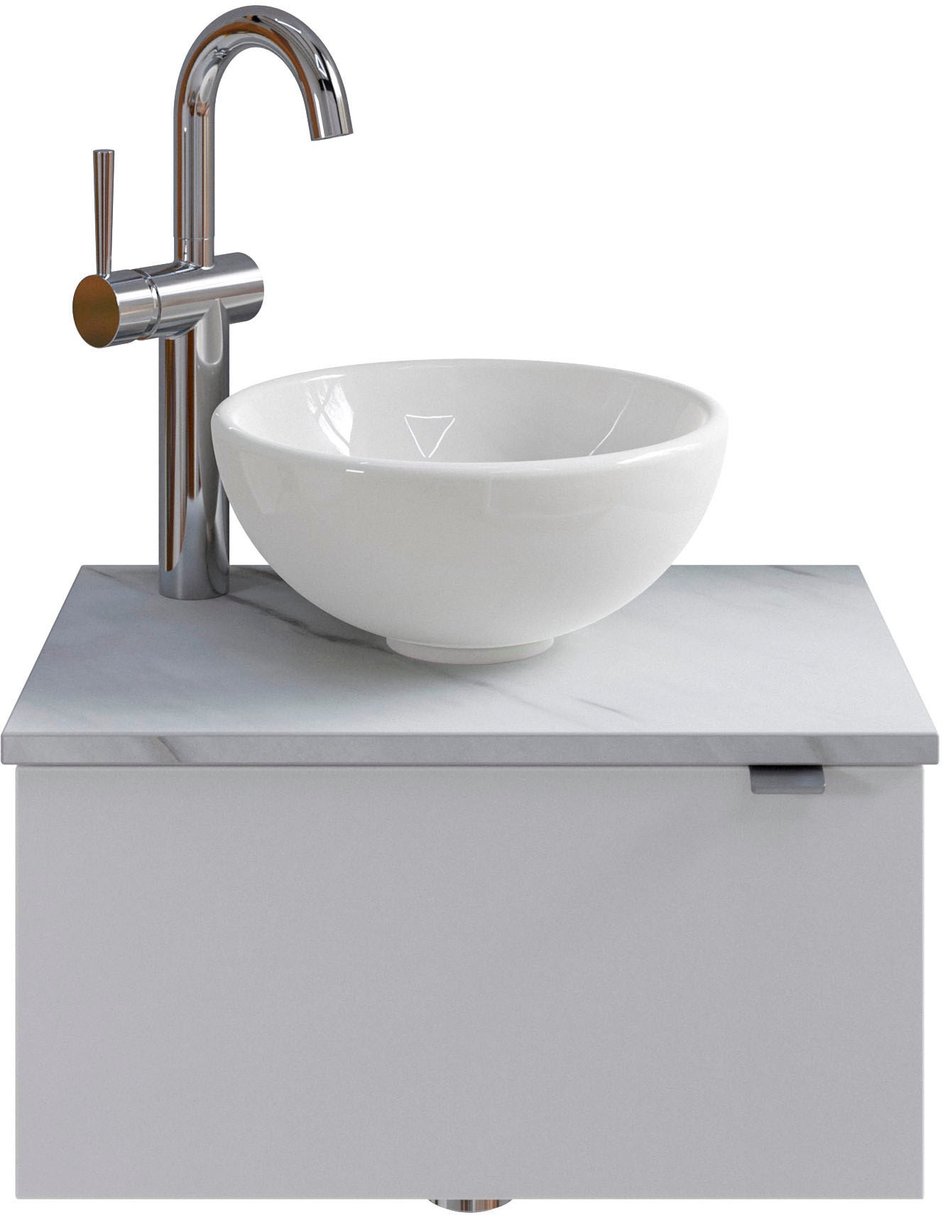 Saphir Badmöbel-Set »Serie 6915«, (4 St.), Gäste-Bad, 51 cm breit, mit LED-Spiegel und 1 Tür