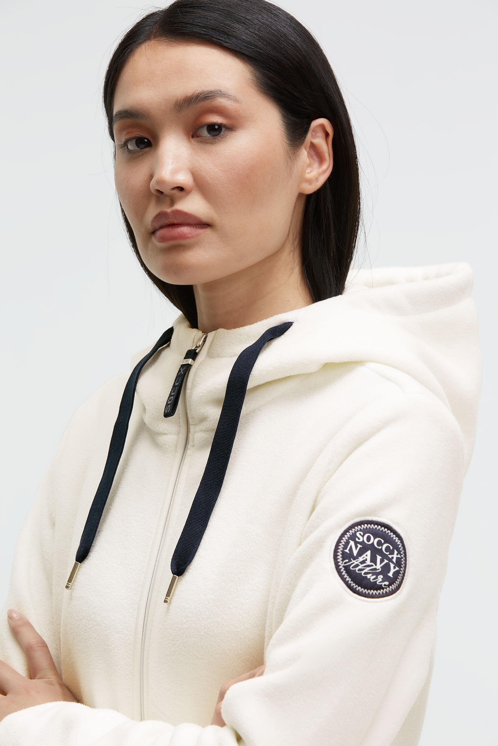 SOCCX Fleecejacke mit Kapuze