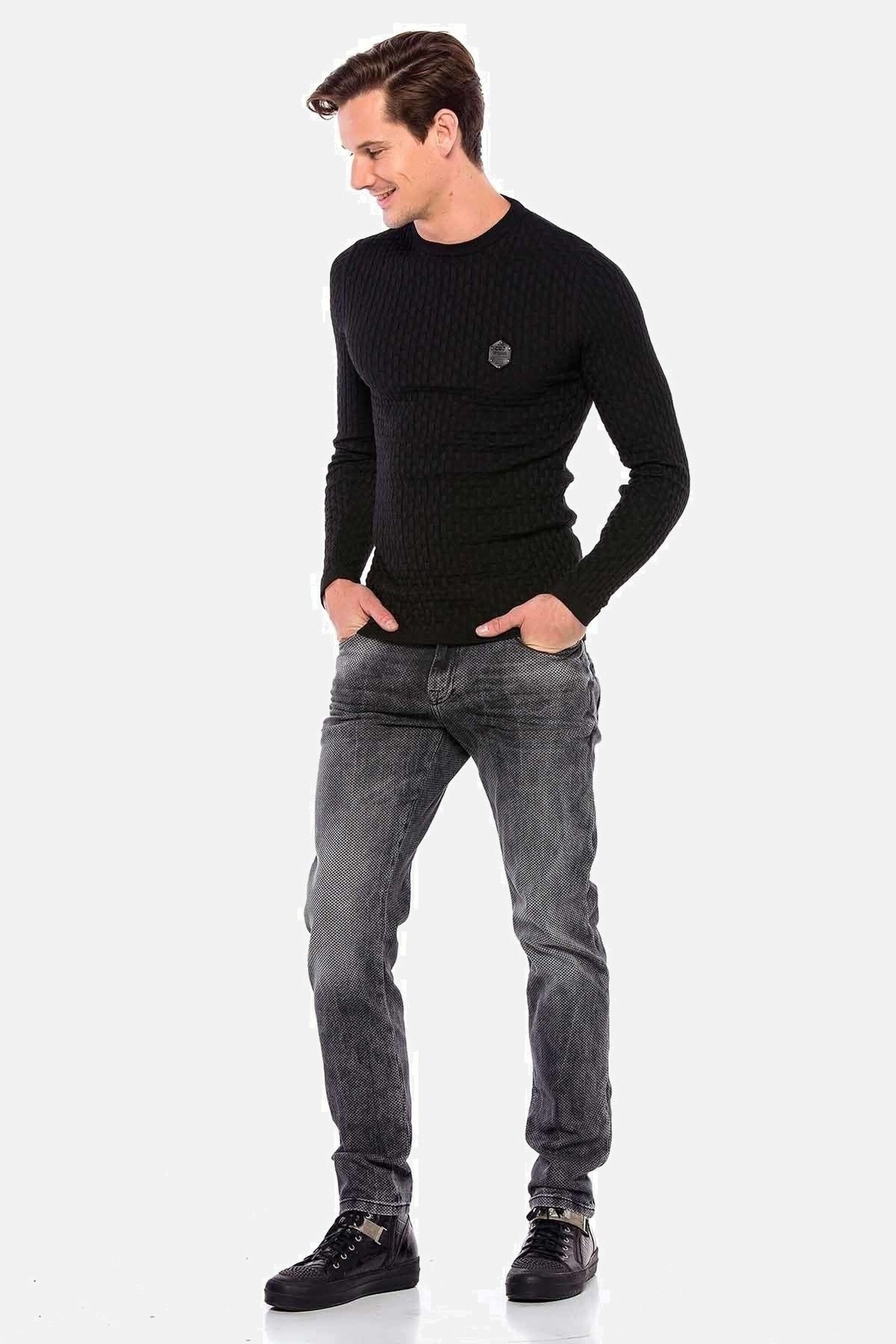 Cipo & Baxx Slim-fit-Jeans »Jeans«, mit Allover-Gitter-Musterung, CD543