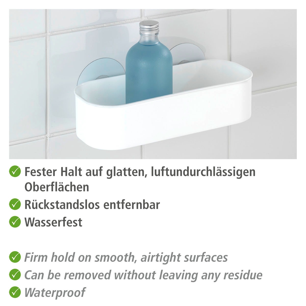 WENKO Badregal »Static-Loc® Osimo«, Befestigen ohne Bohren