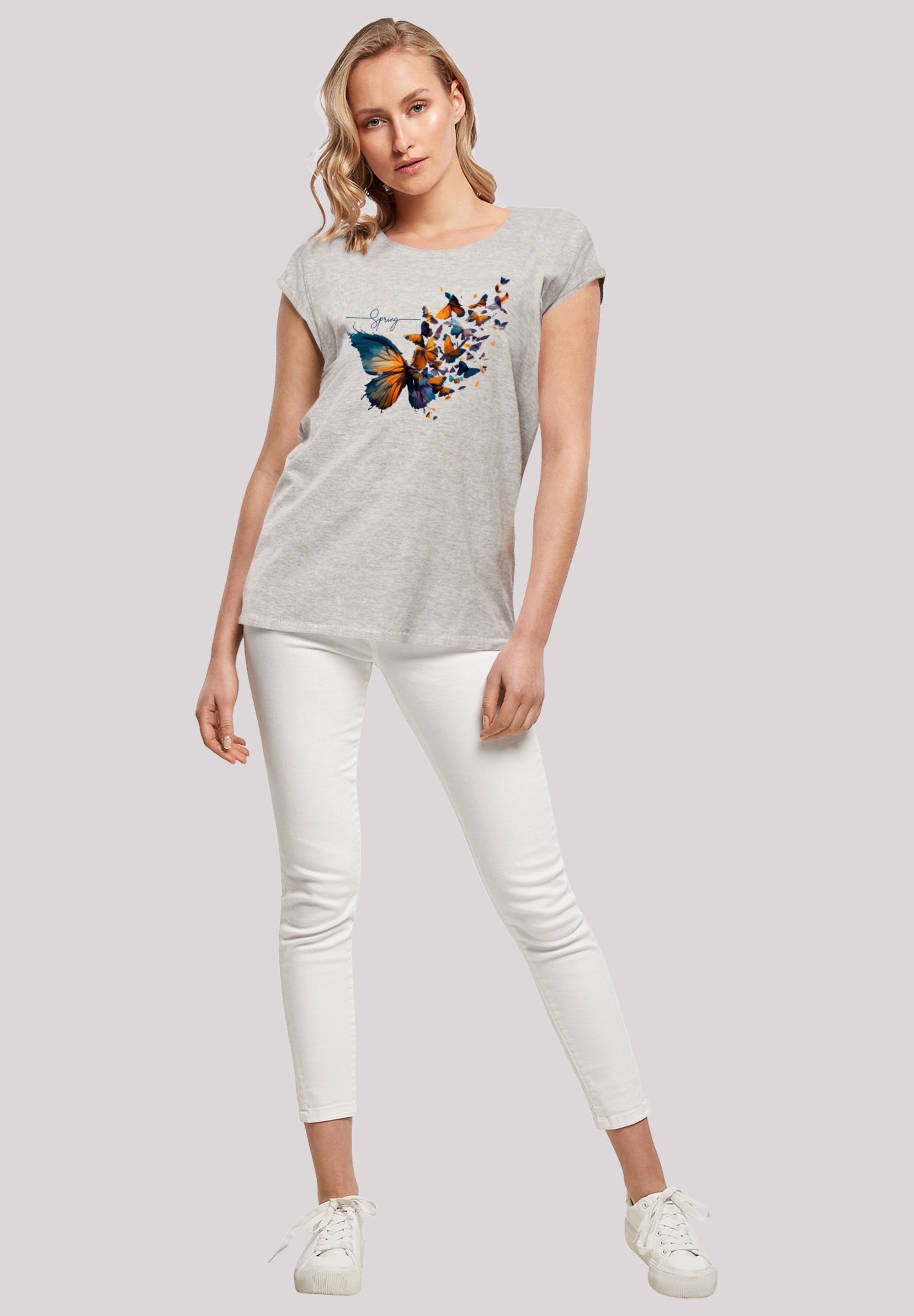F4NT4STIC T-Shirt »Schmetterling Frühling«, Print