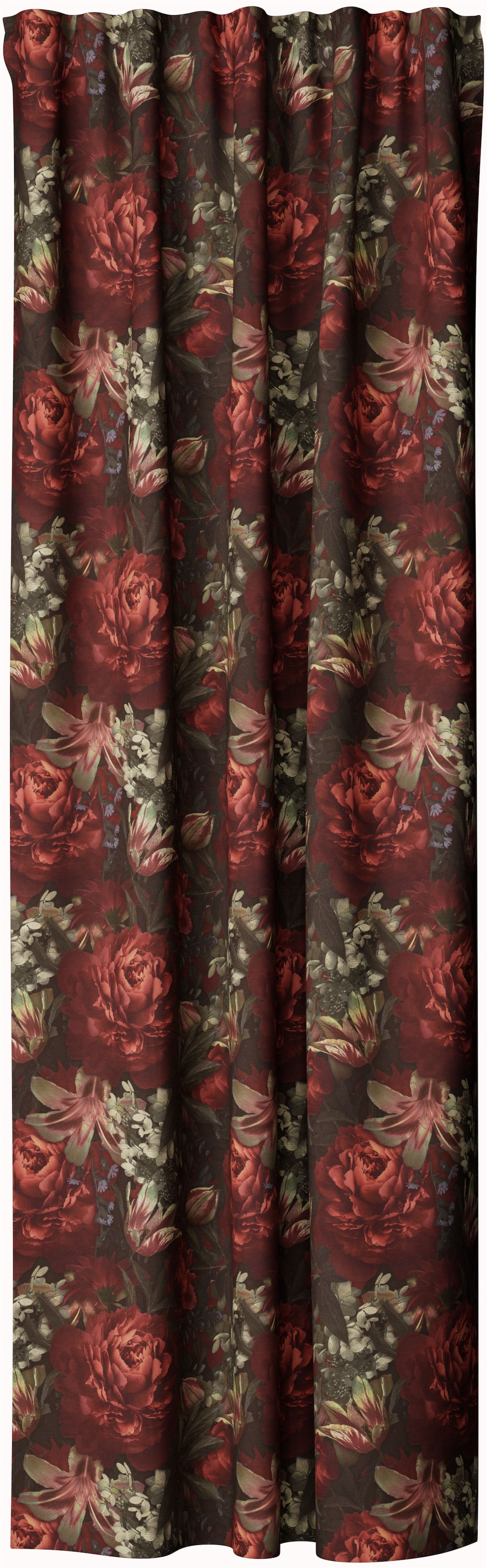 HOMING Vorhang »Roja«, (1 St.), blickdicht, rot, Blumen, floral, rose, Wohnzimmer, Schlafzimmer