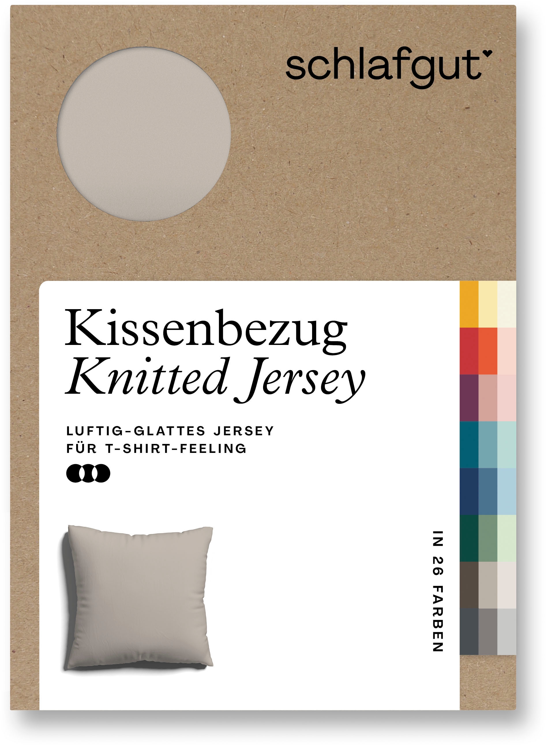 Schlafgut Kissenbezug "Knitted Jersey aus Bio-Baumwolle mit Elasthan, bügelfrei,", (1 St.), besonders fein gestrickt, Ki