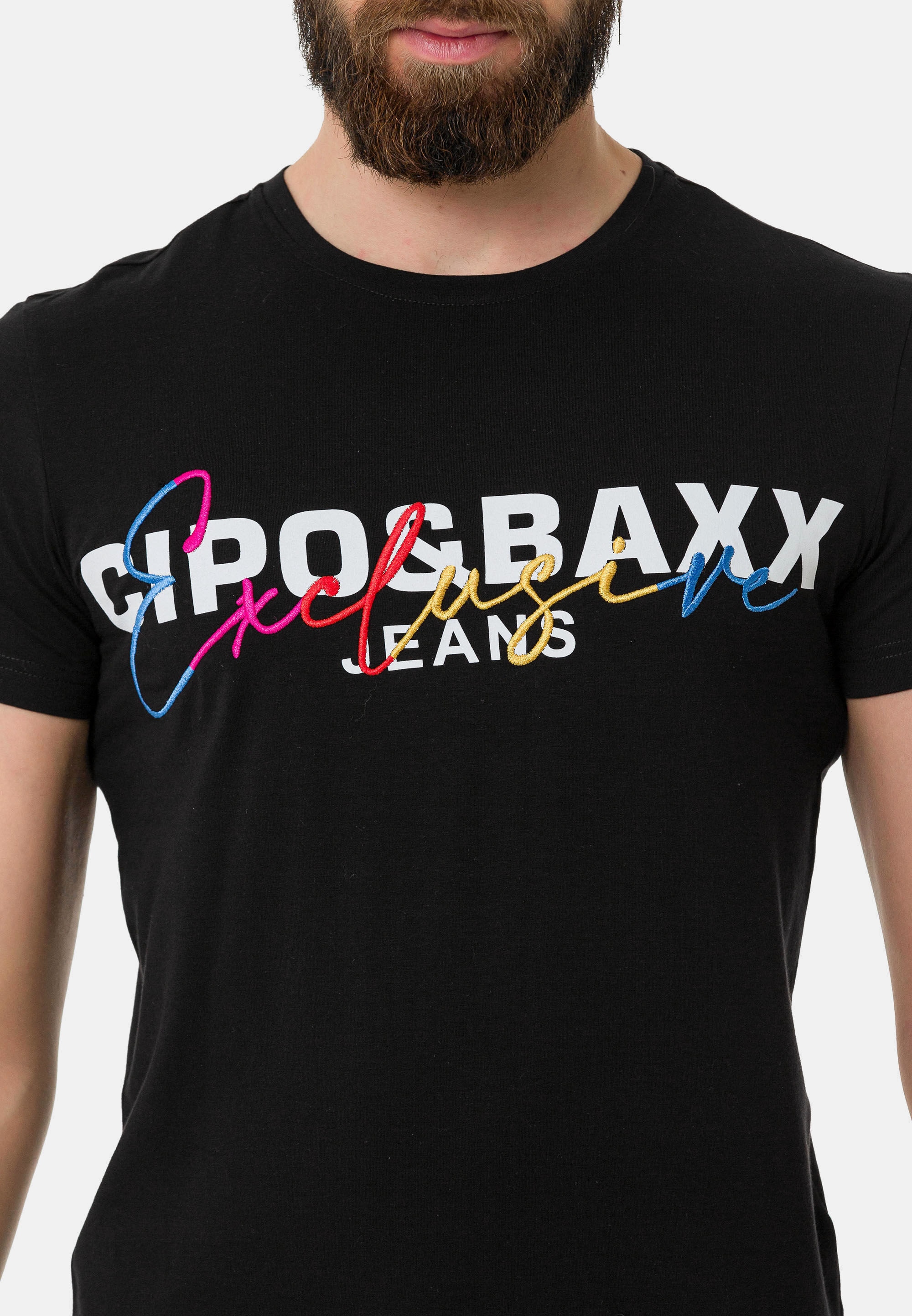 Cipo & Baxx T-Shirt »T-Shirt«, mit Rundhalsausschnitt