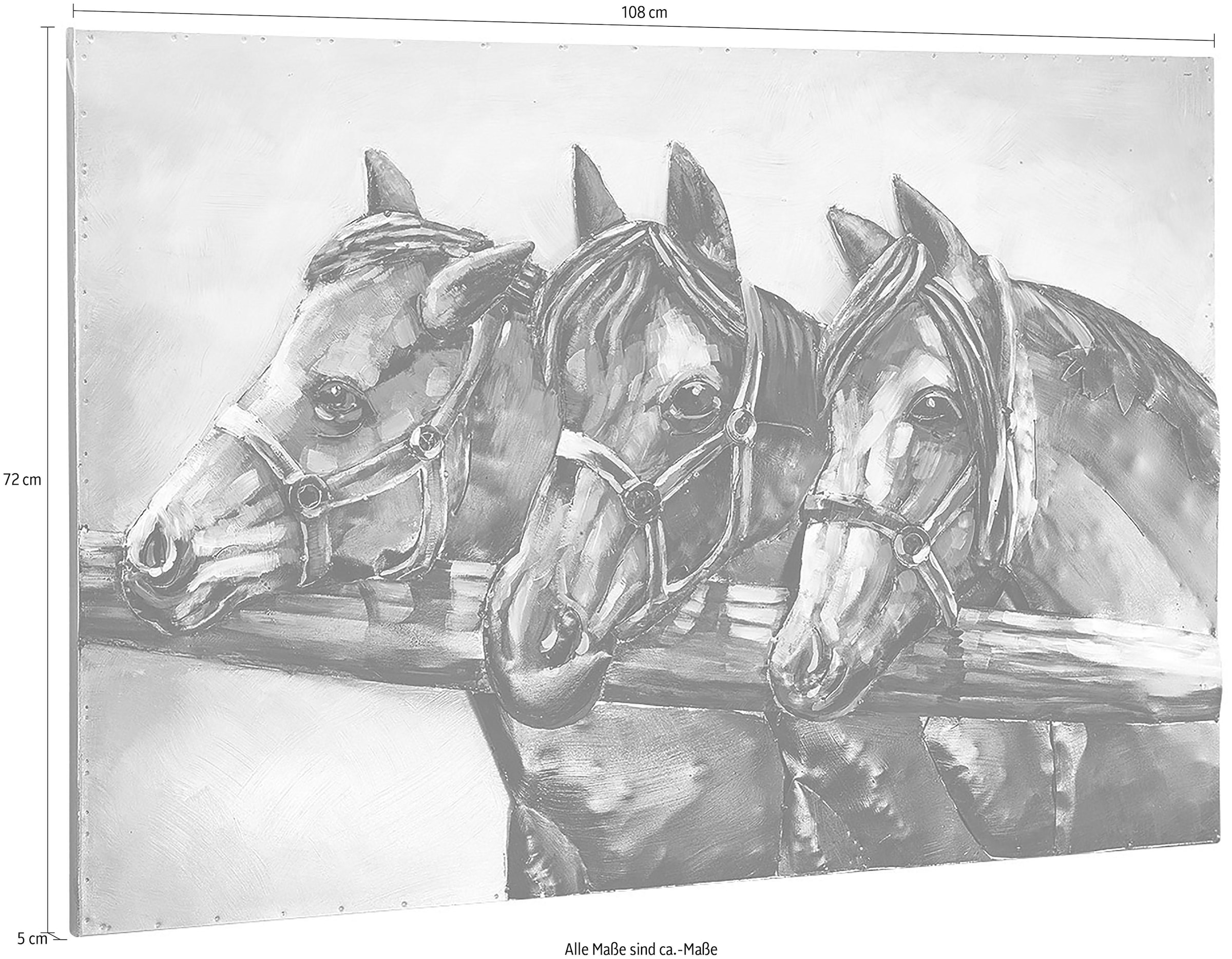 locker Metallbild »3D Horses« bestellen | BAUR