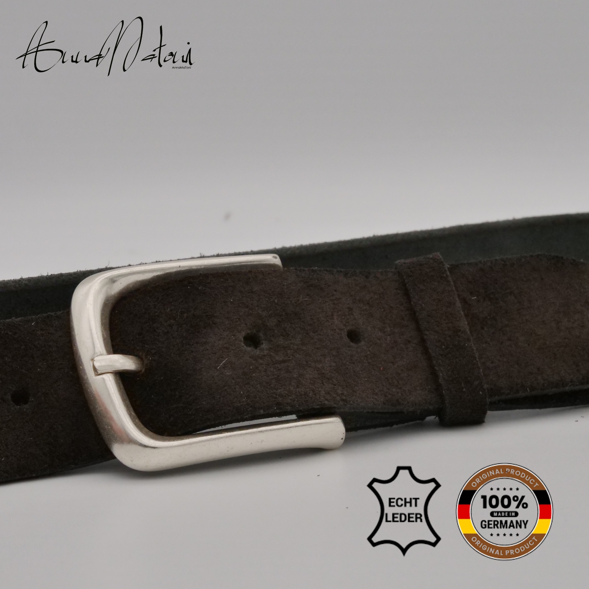 AnnaMatoni Ledergürtel »AnnaMatoni Damen Ledergürtel in hochwertigem Velour Leder 4cm«