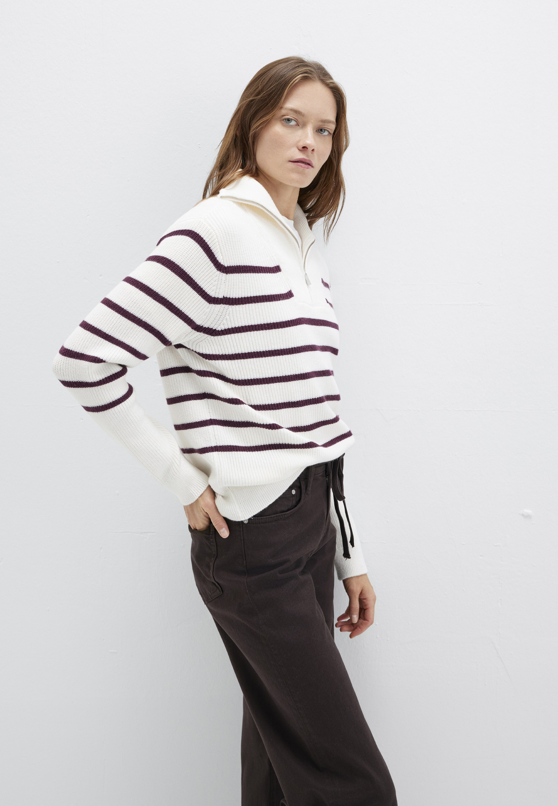 Mavi Troyer "LONG SLEEVE SWEATER" Pullover Streifen günstig online kaufen