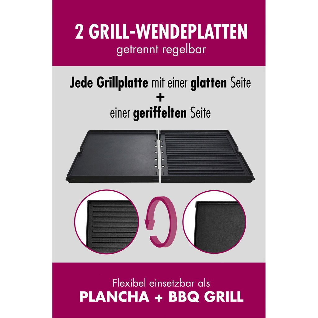 Gastroback Tischgrill »42524 Design Plancha & BBQ«, 2000 W