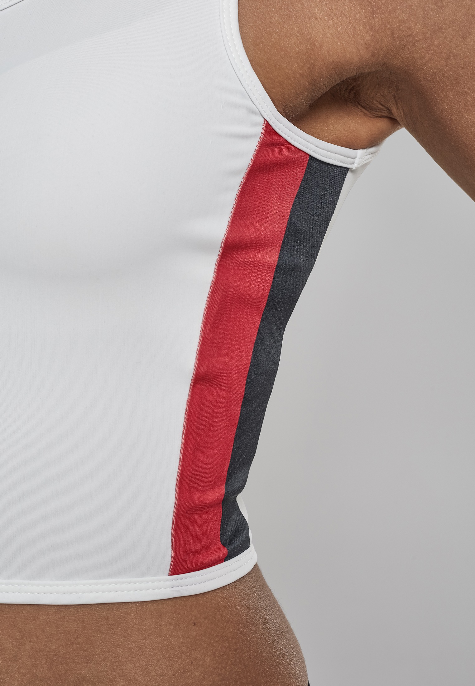 URBAN CLASSICS Muskelshirt »Urban Classics Damen Ladies Side Stripe Cropped Zip Top«, (1 tlg.)