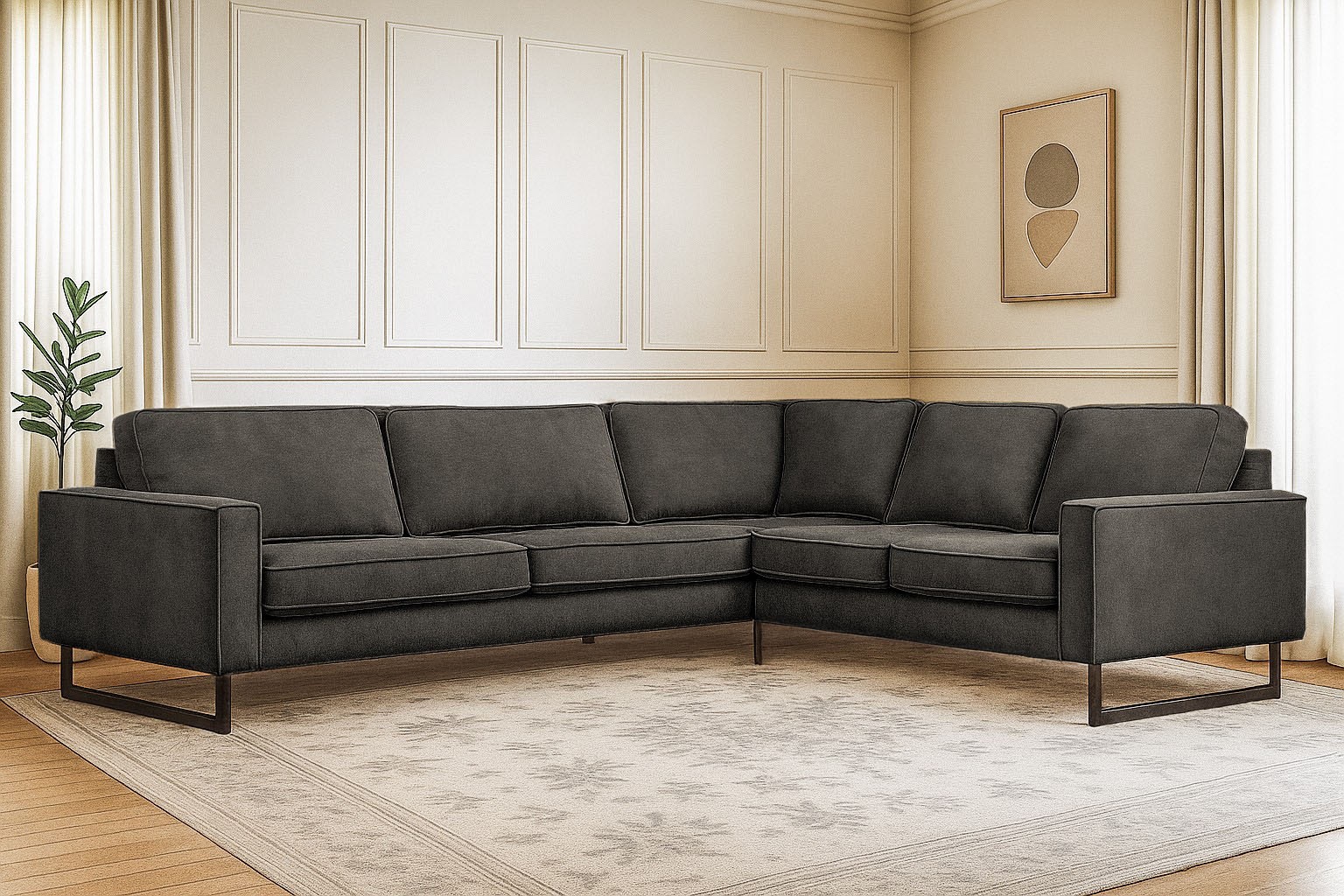 PLACES OF STYLE Ecksofa "Pinto, XXL, 250/290 cm, langer Schenkel, Ottomane" günstig online kaufen