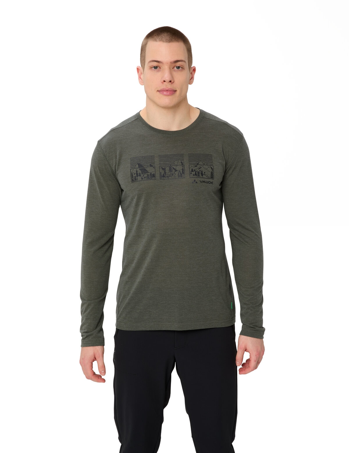 VAUDE Langarmshirt "MENS ROSEMOOR LS T-SHIRT III" ohne Kragen, Rundhalsausschnitt, aus Polyester und Lyocell
