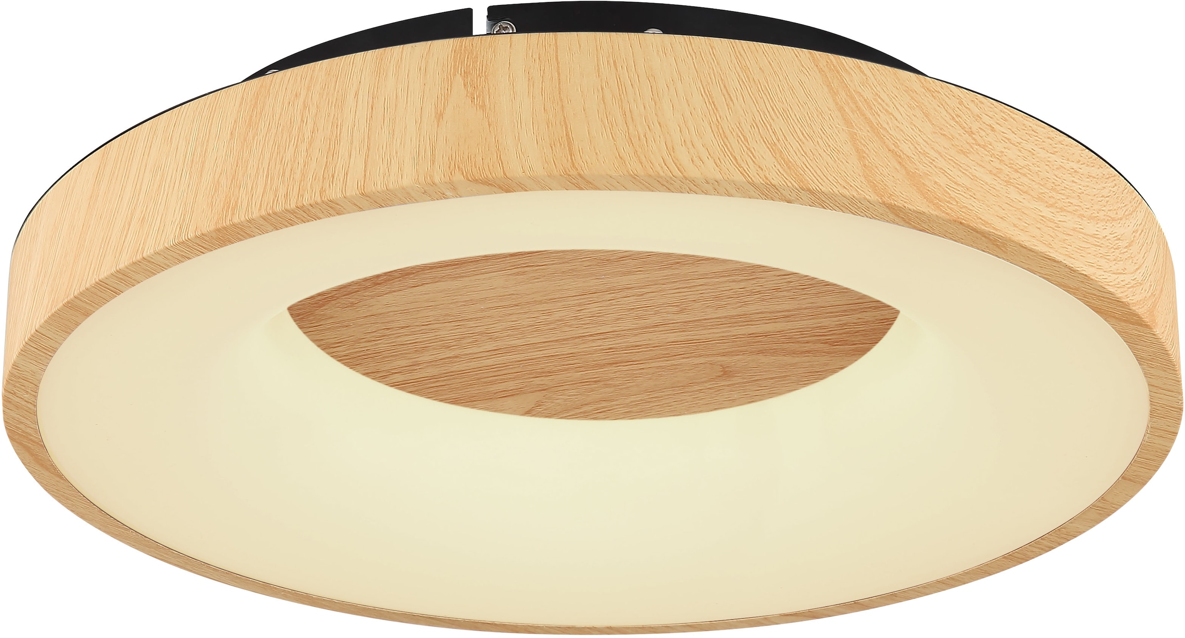 GLOBO LIGHTING LED Deckenleuchte »JOLLI«, Leuchtmittel LED-Modul | LED fest integriert, Deckenlampe/holzoptik/rund/Wohnzimmer/Schlafzimmer/CCT 2700-6000K