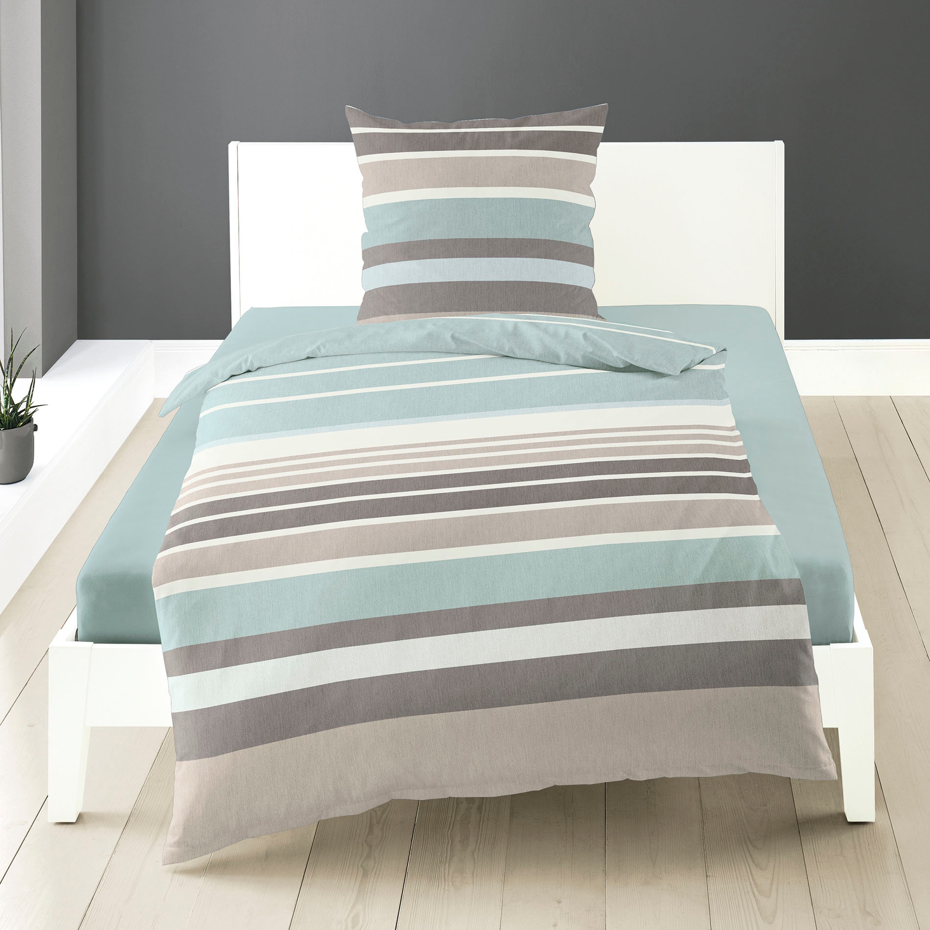 BIERBAUM Bettwäsche »Blue Stripes«, (2 tlg.), mit Streifen